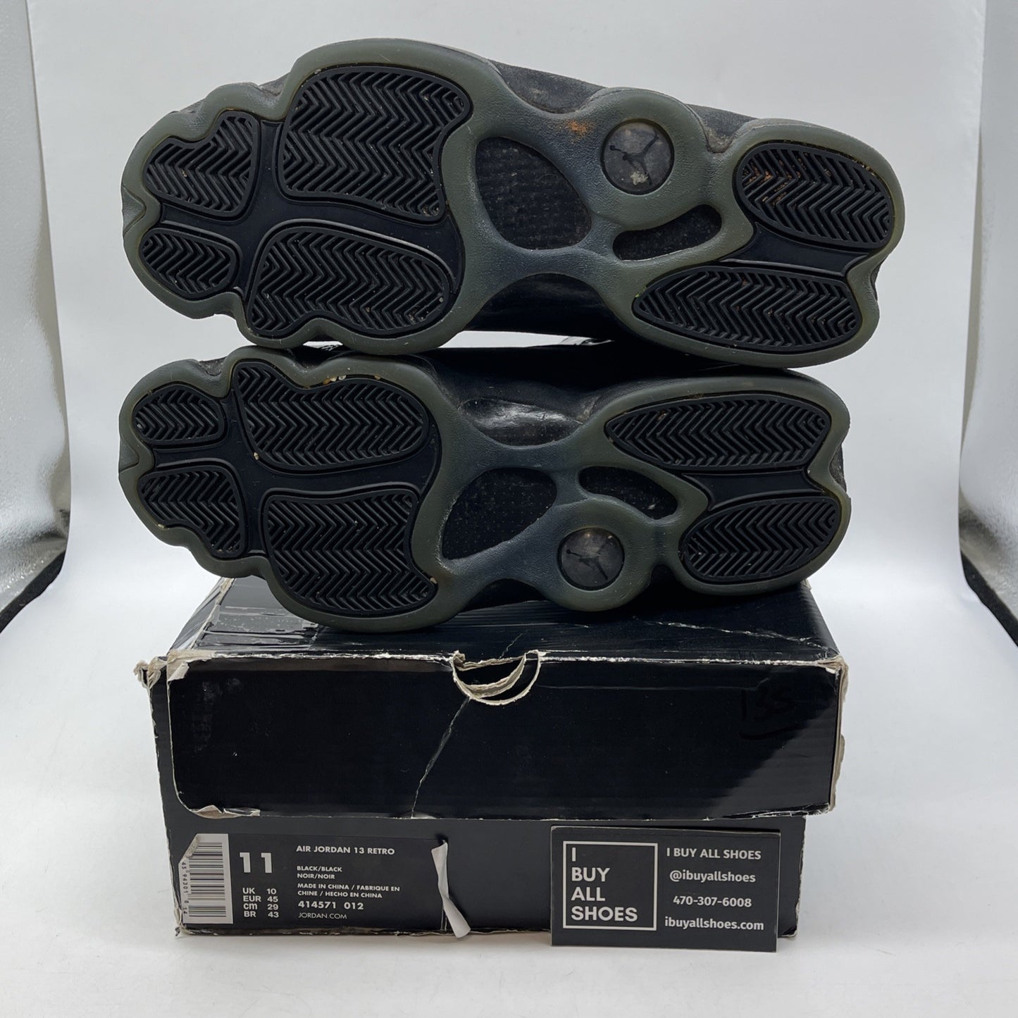 Size 11 - Air Jordan 13 Retro Cap and Gown Black Suede Leather (414571-012)