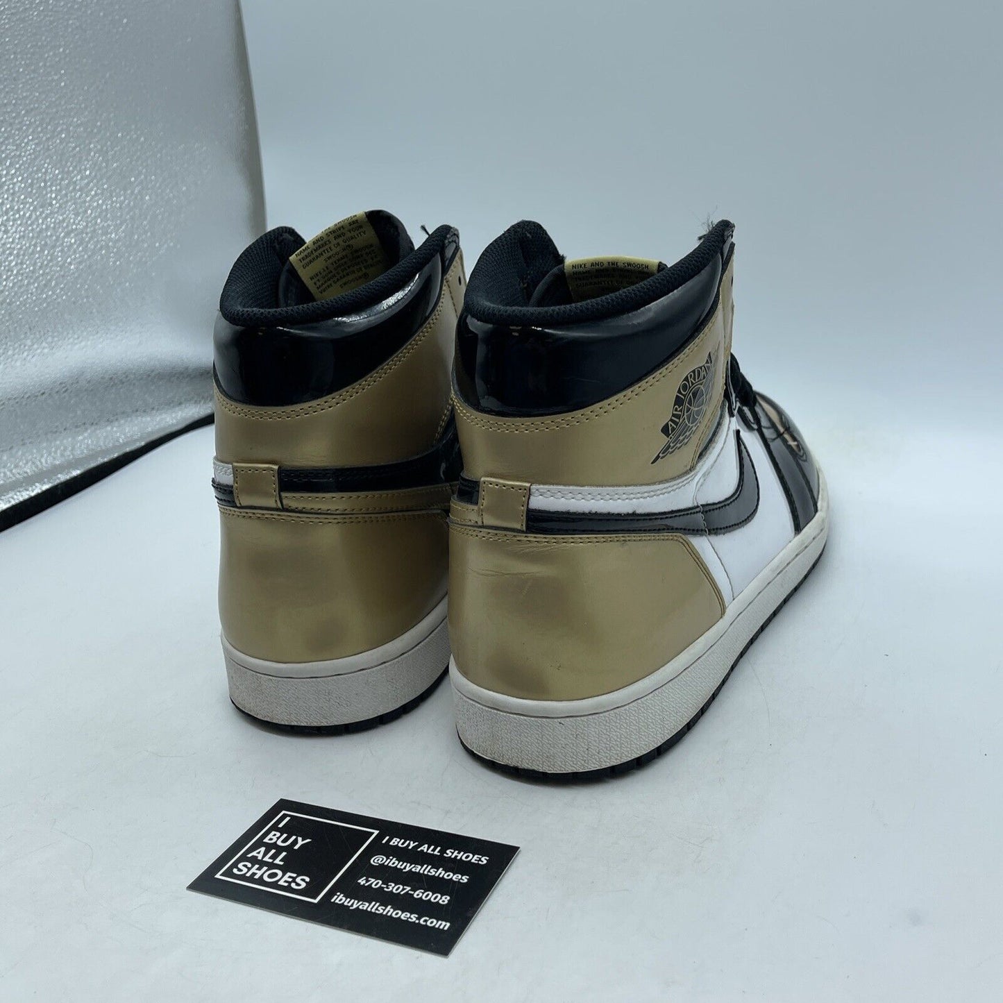 Size 12 - Air Jordan 1 Retro OG NRG High Gold Toe Black N Leather (861428-007)