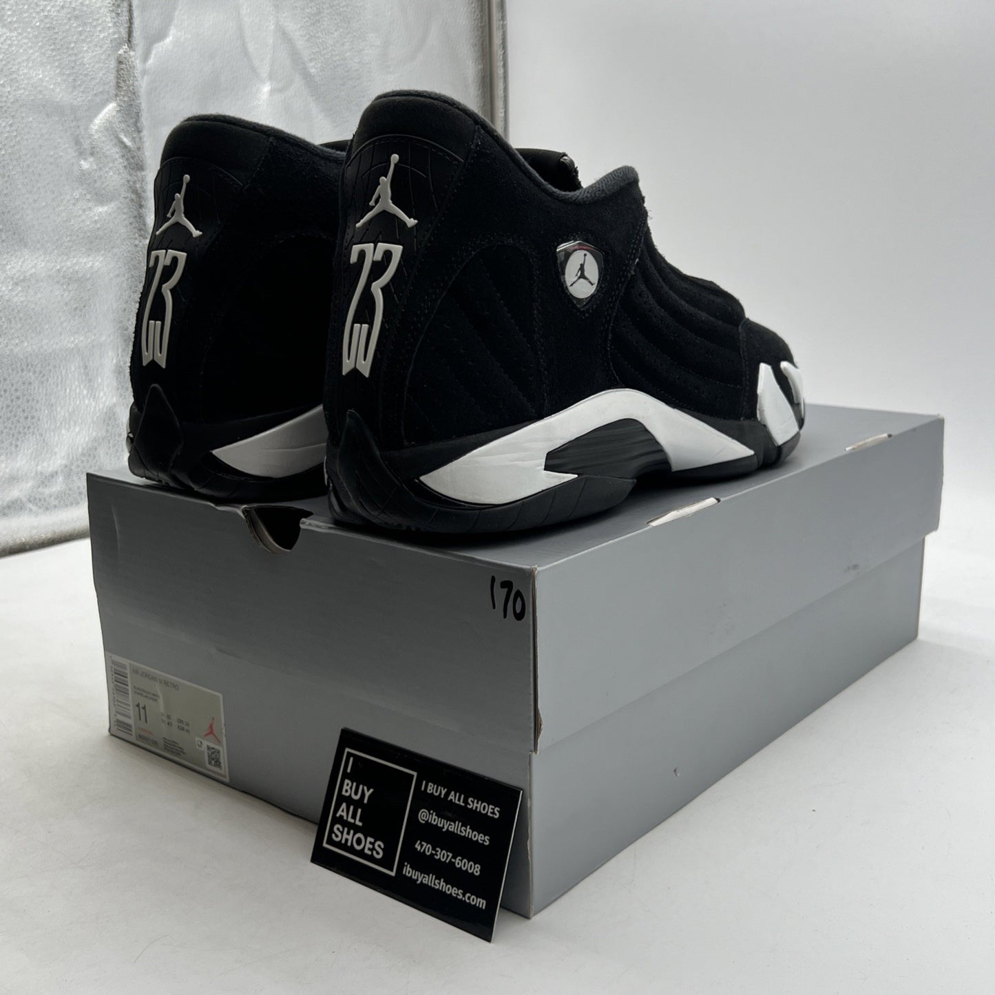 Size 11 - Air Jordan 14 Retro Black White (487471-016)