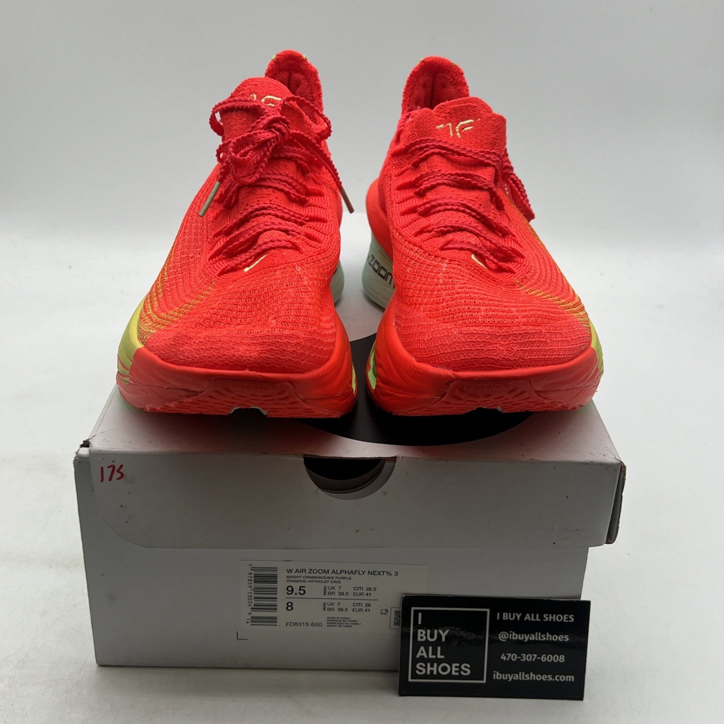 Size 9.5 - Nike Air Zoom Alphafly NEXT% 3 Bright Crimson Lime Blast W FD8315-600