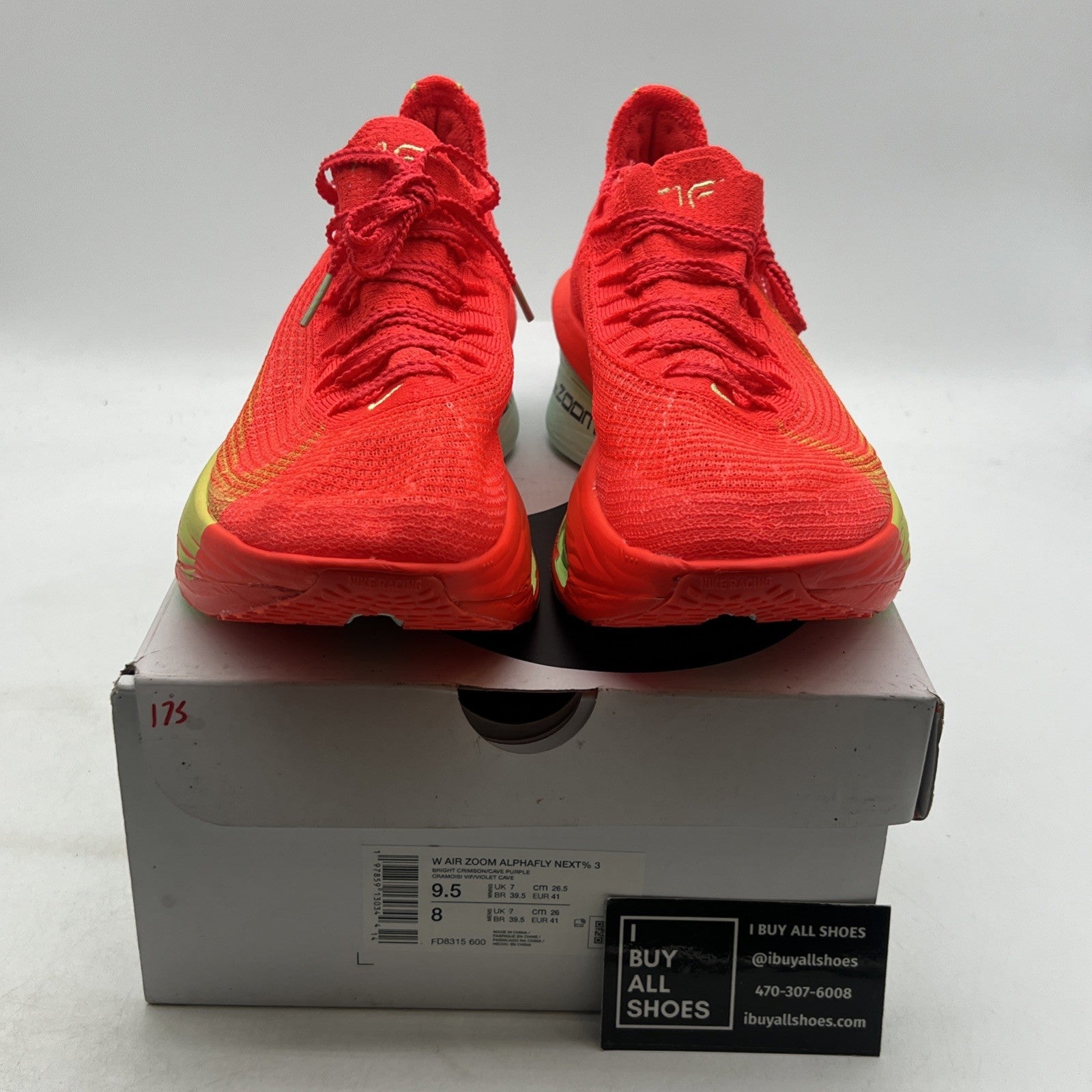 Size 9.5 - Nike Air Zoom Alphafly NEXT% 3 Bright Crimson Lime Blast W FD8315-600