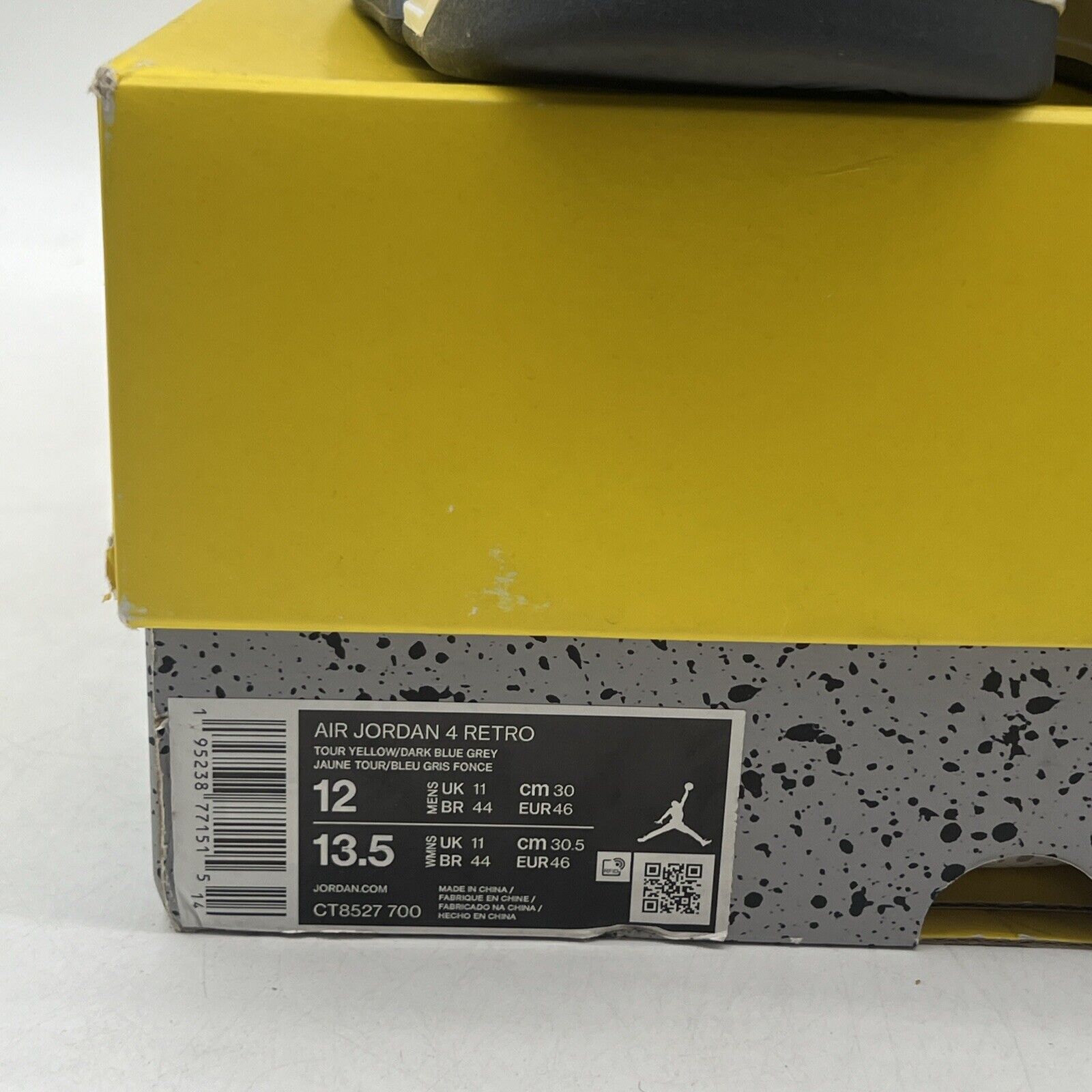 Size 12 - Jordan 4 Retro Mid Lightning White Grey Yellow Suede (CT8527-700)