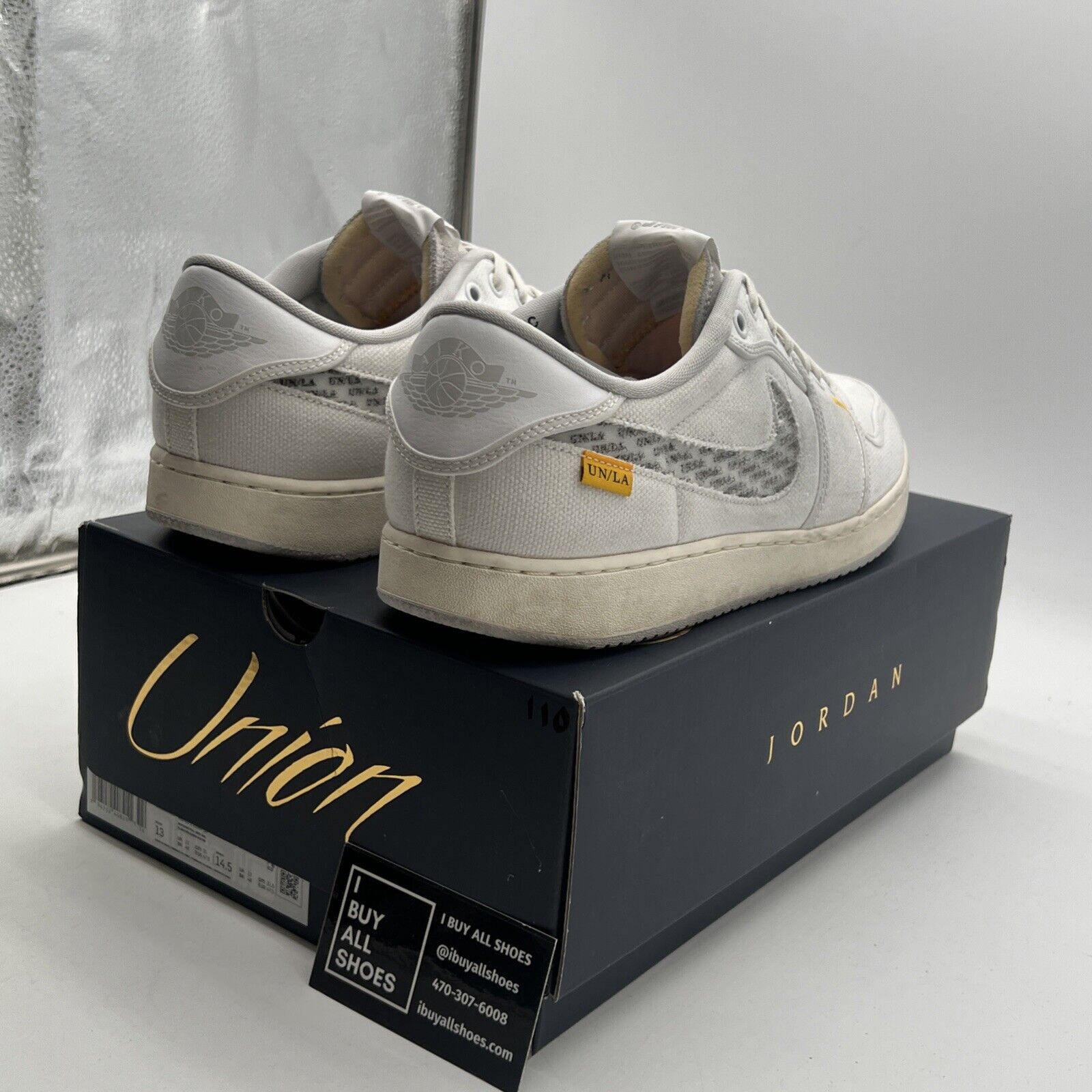 Size 13 - Jordan 1 KO x Union LA Low White Neutral Grey (DO8912-101)