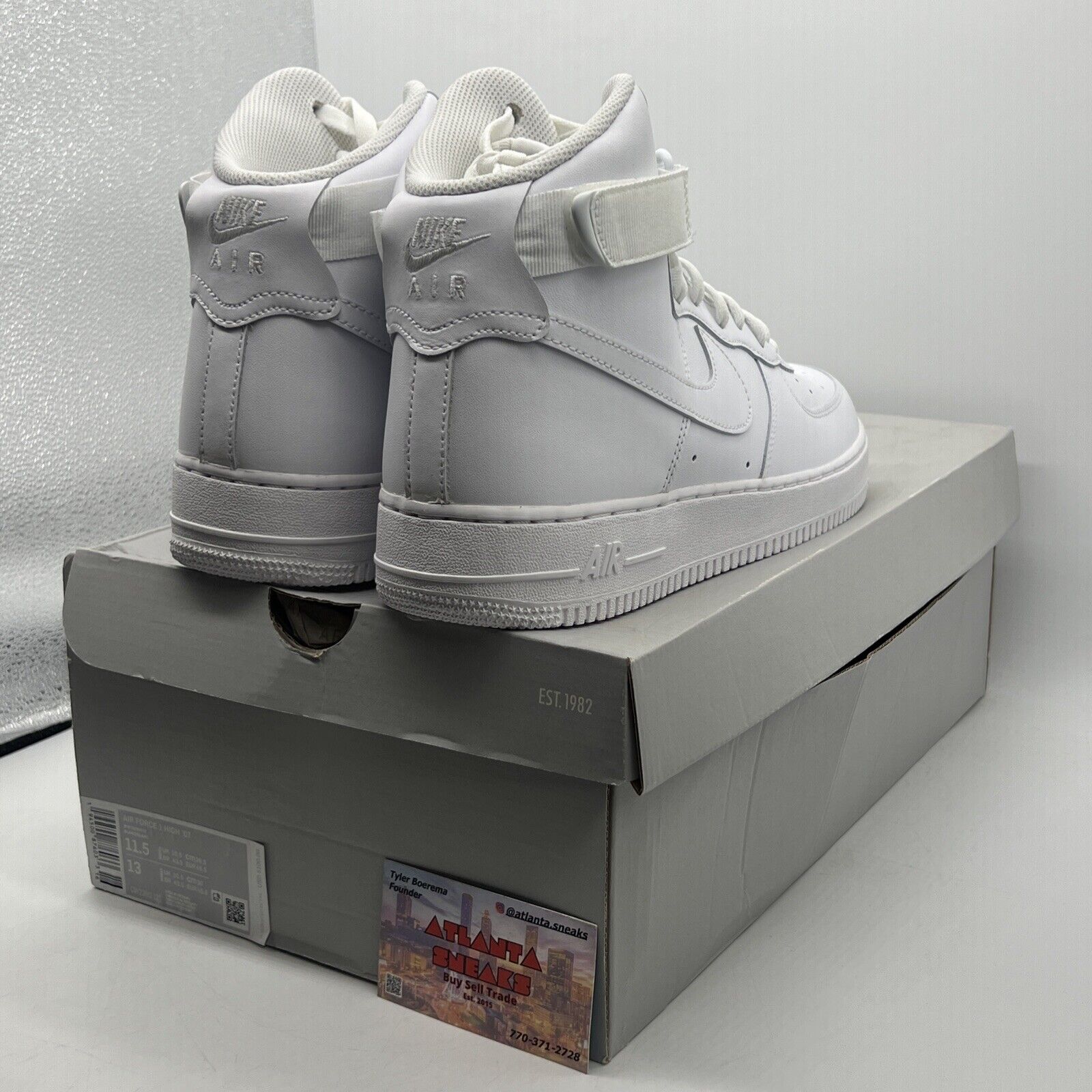 Size 11.5 - Nike Air Force 1 '07 High Triple White Leather (CW2290-111)