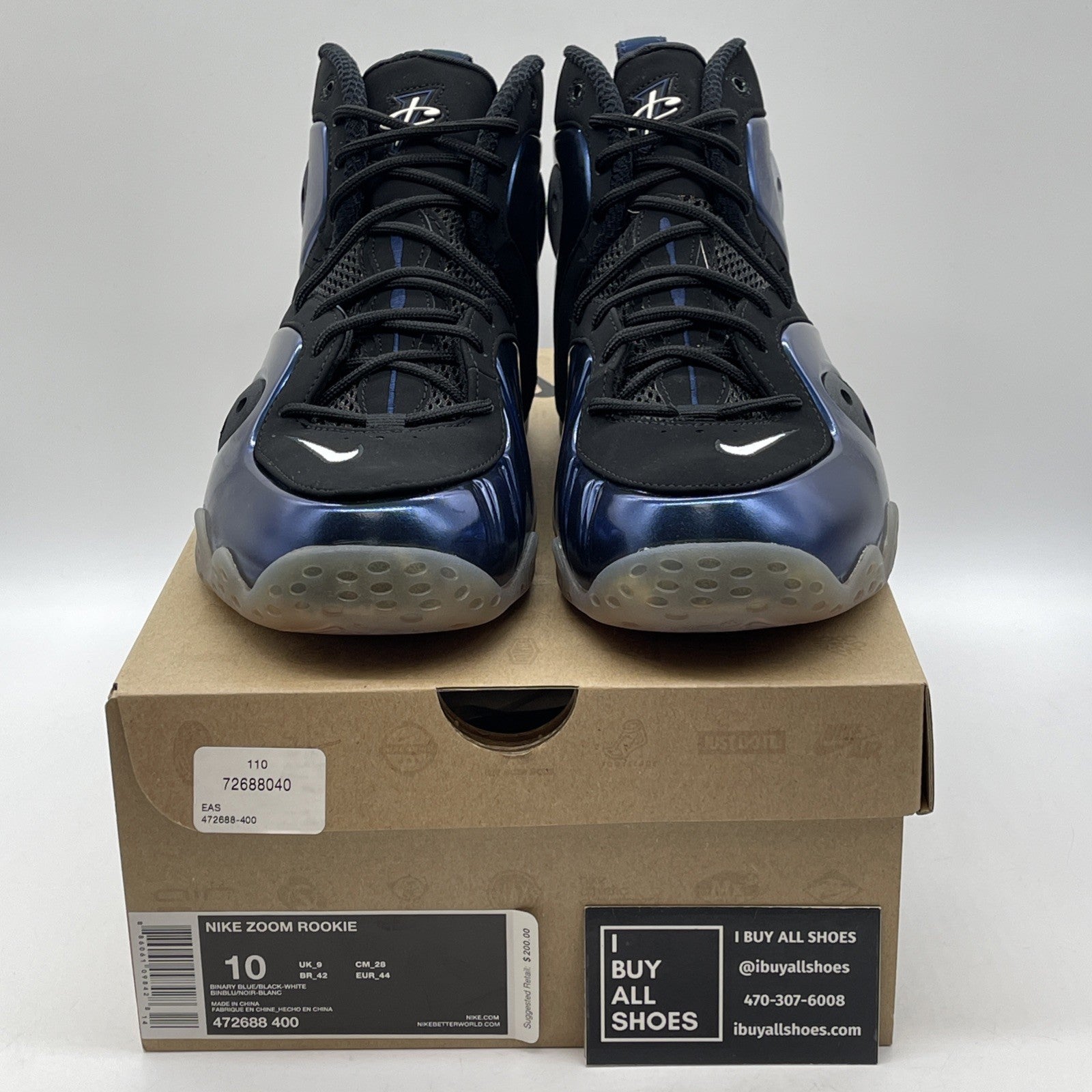 Size 10 - Nike Zoom Rookie Binary Blue Black Suede (472688-400)