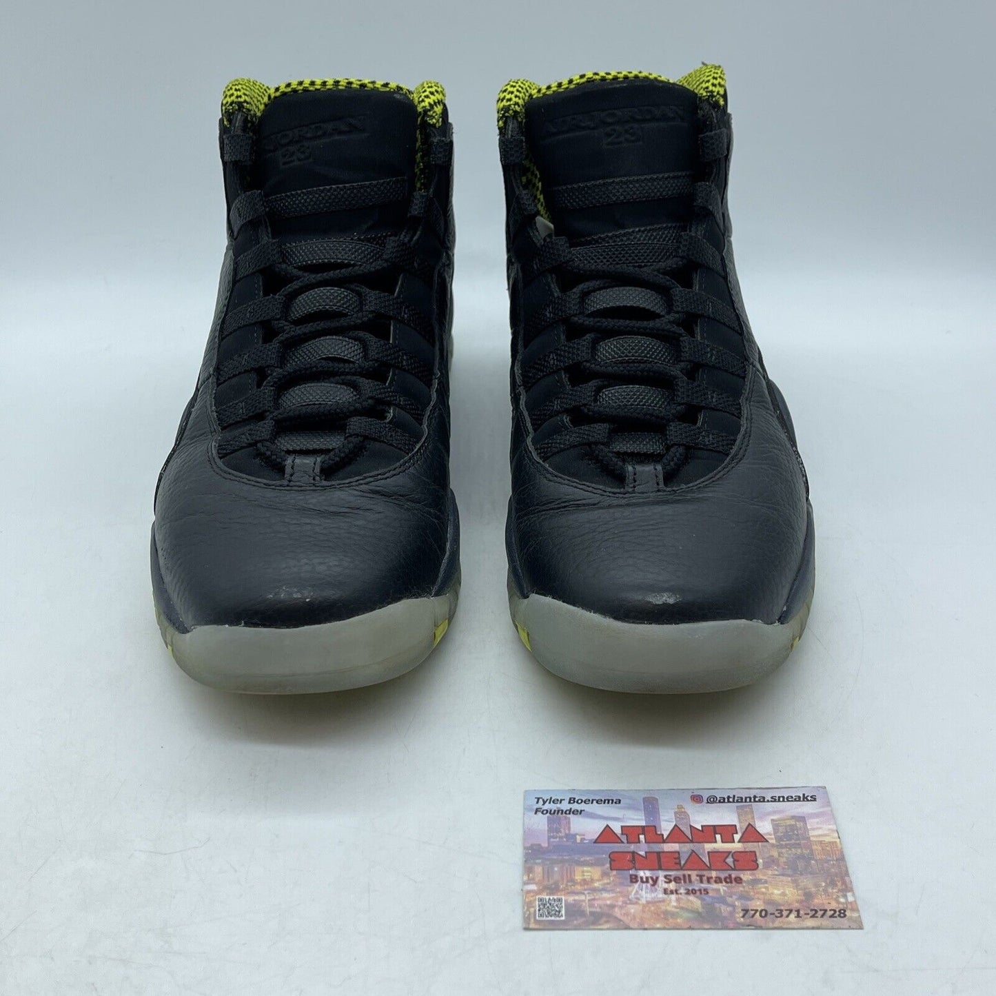 Size 9 - Air Jordan 10 Retro Venom Black Neon Yellow Suede Leather (310805-033)