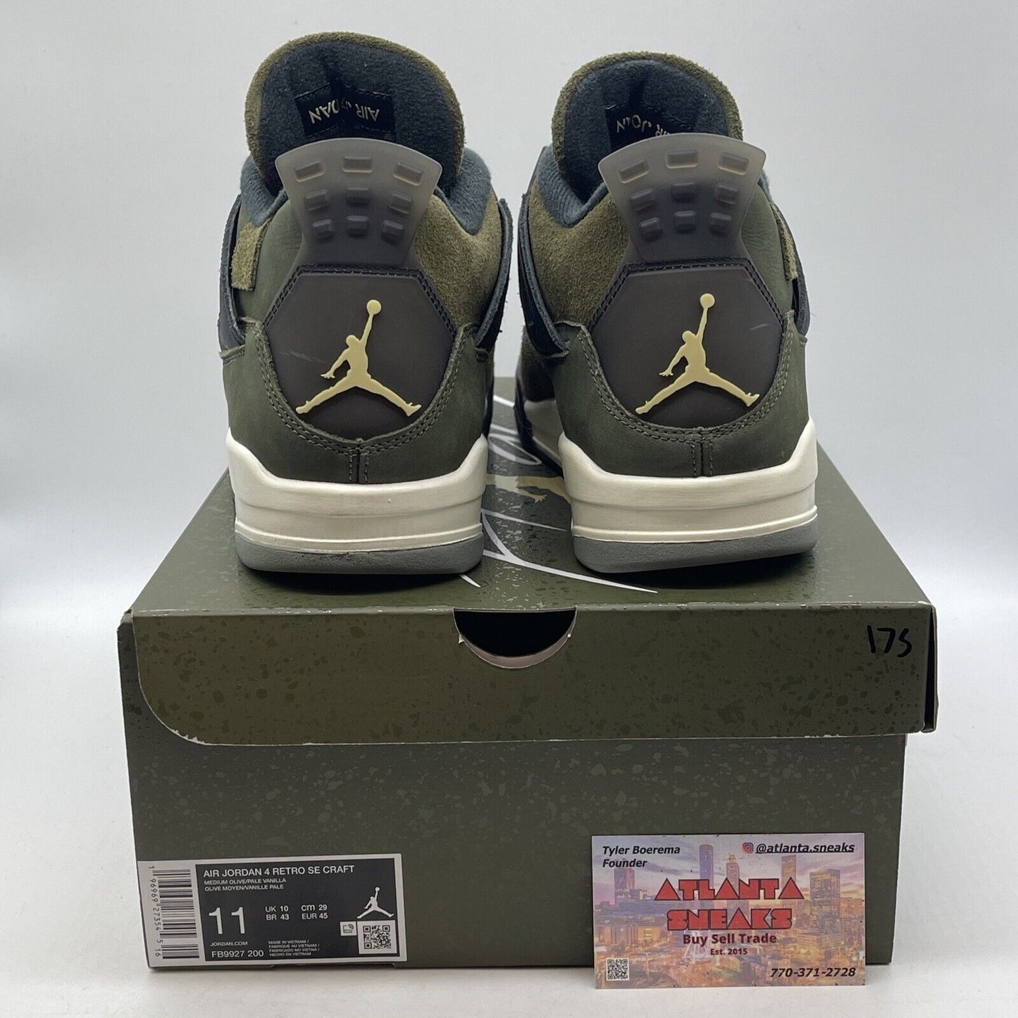 Size 11 - Jordan 4 SE Retro Low Craft - Olive White Black Suede (FB9927-200)