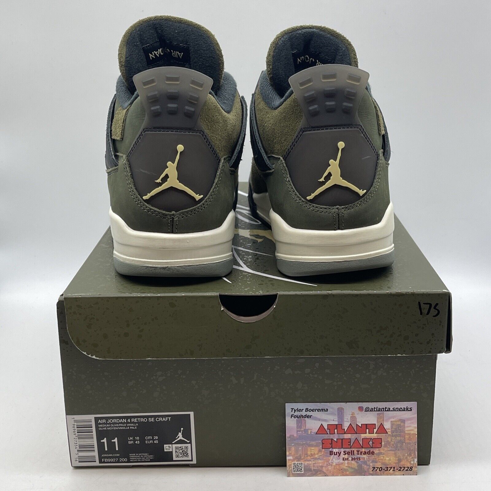 Size 11 - Jordan 4 SE Retro Low Craft - Olive White Black Suede (FB9927-200)