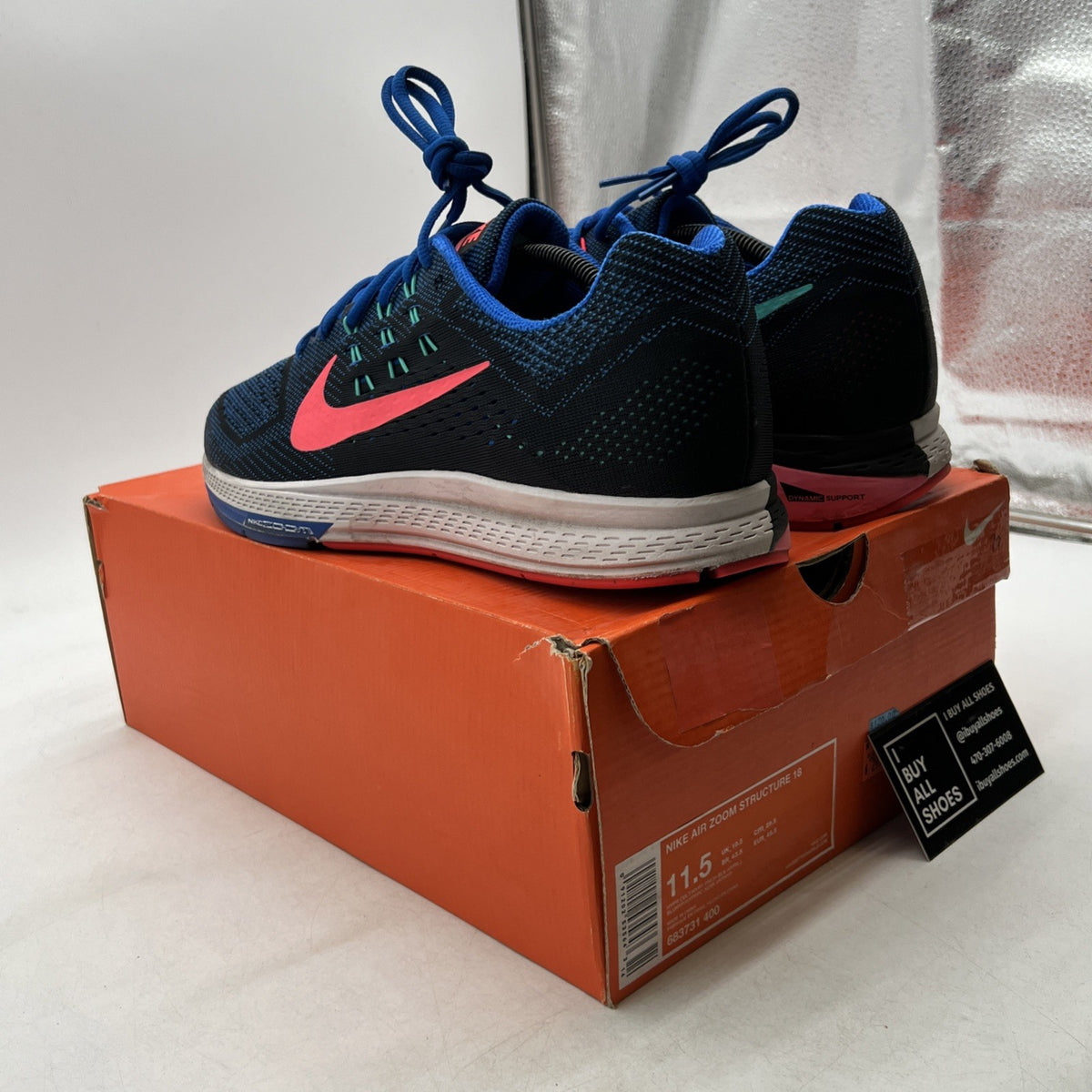 Size 11.5 - Nike Air Zoom Structure 18 Blue Pink (683731-400)