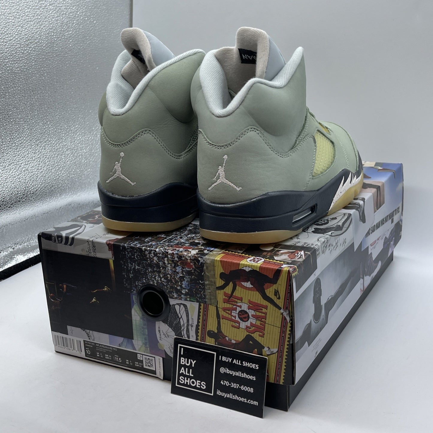 Size 10 - Jordan 5 JADE HORIZON 2022 Green Silver Leather (DC7501-300)