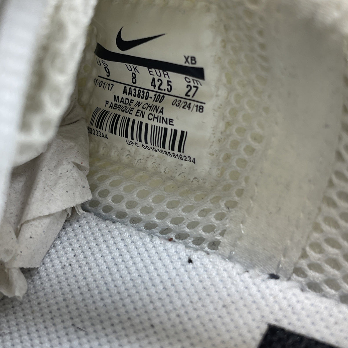 Size 9 - Nike Air Presto x Off-White White 2018 (AA3830-100)
