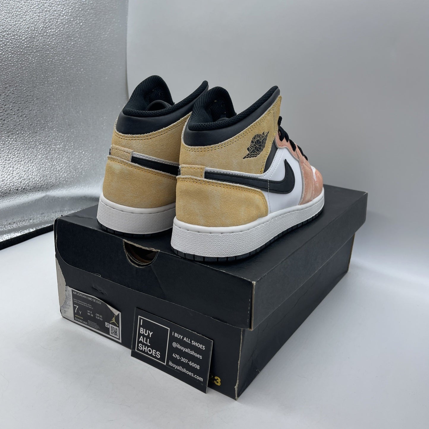 Size 7Y (GS) - Air Jordan 1 Mid SE Flight Club 2023 Suede Leather (DX4365-800)