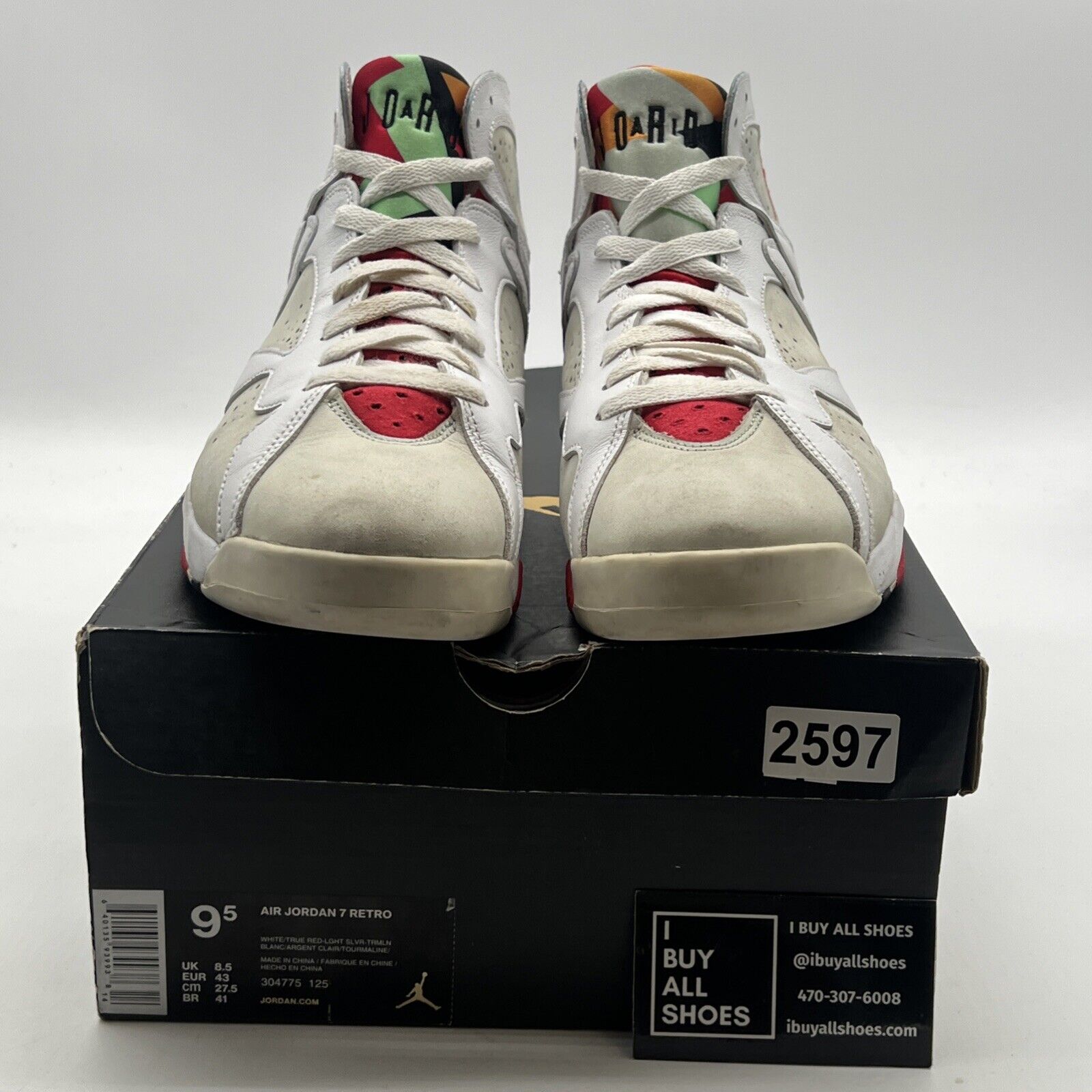 Size 9.5 - Air Jordan 7 Retro 2015 Hare (304775-125)
