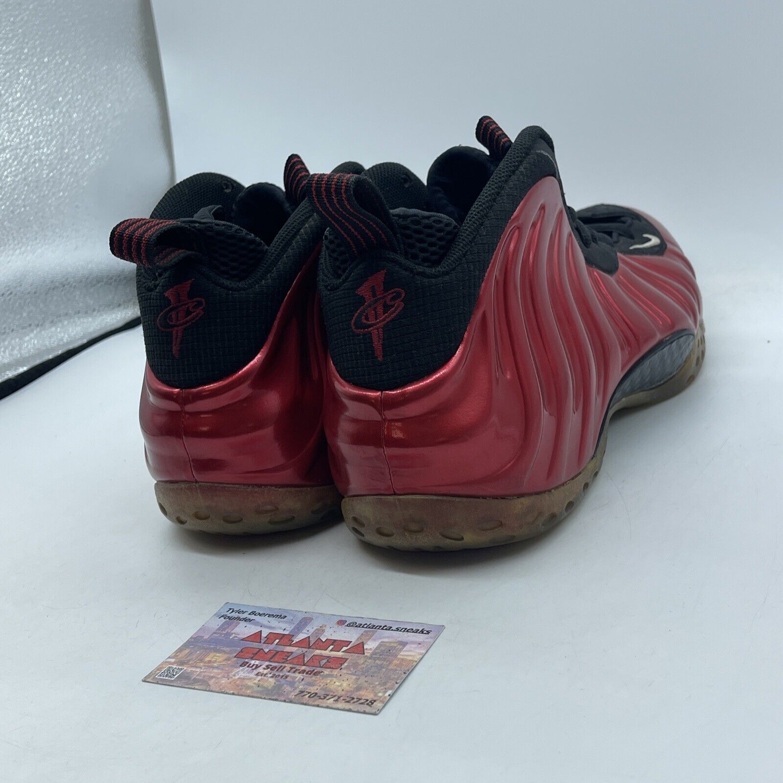 Size 10.5 - Nike Air Foamposite One 2012 Metallic Red Leather Black (314996-610)