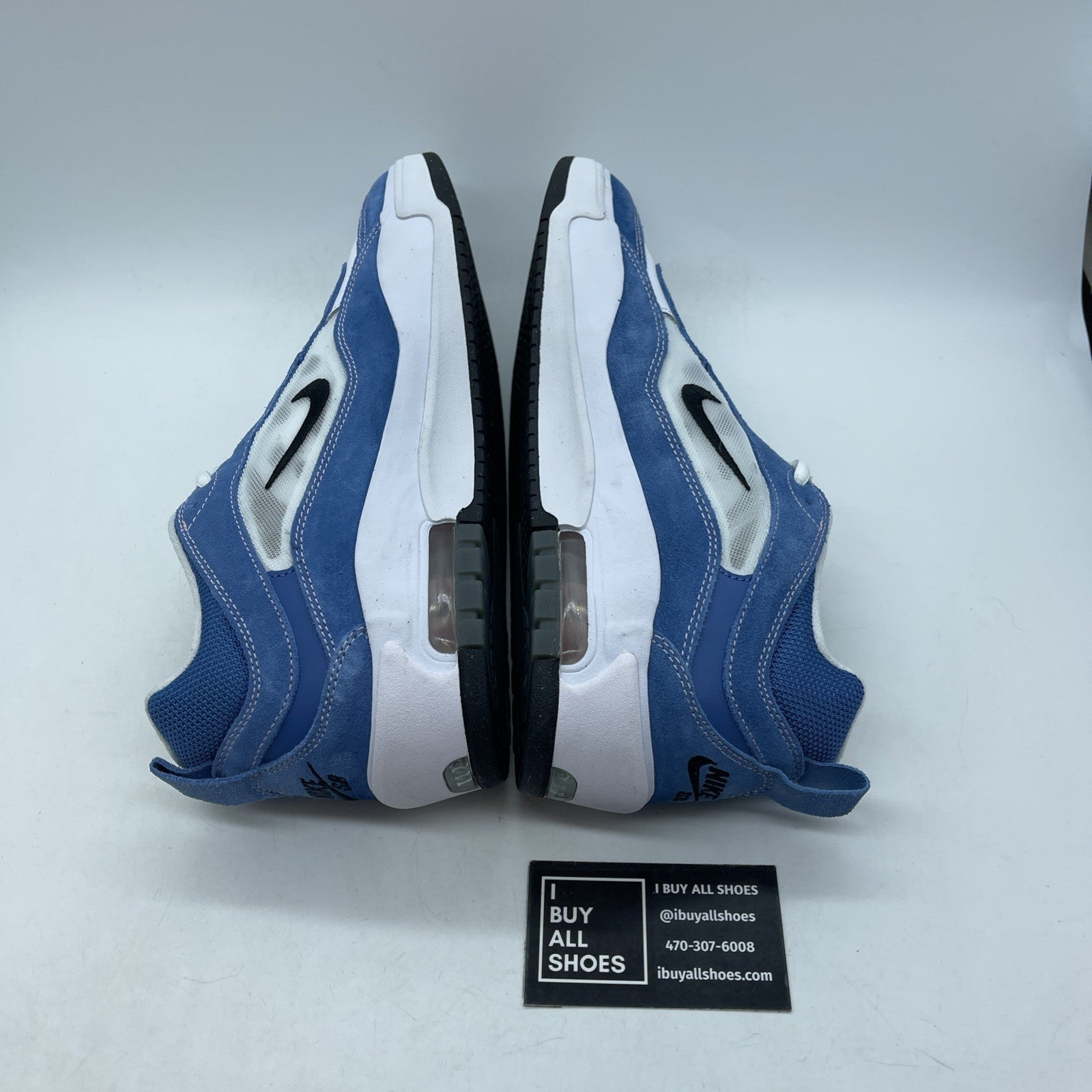 Size 12 - Nike Air Max Ishod Wair SB Star Blue Black Suede Leather (FB2393-400)