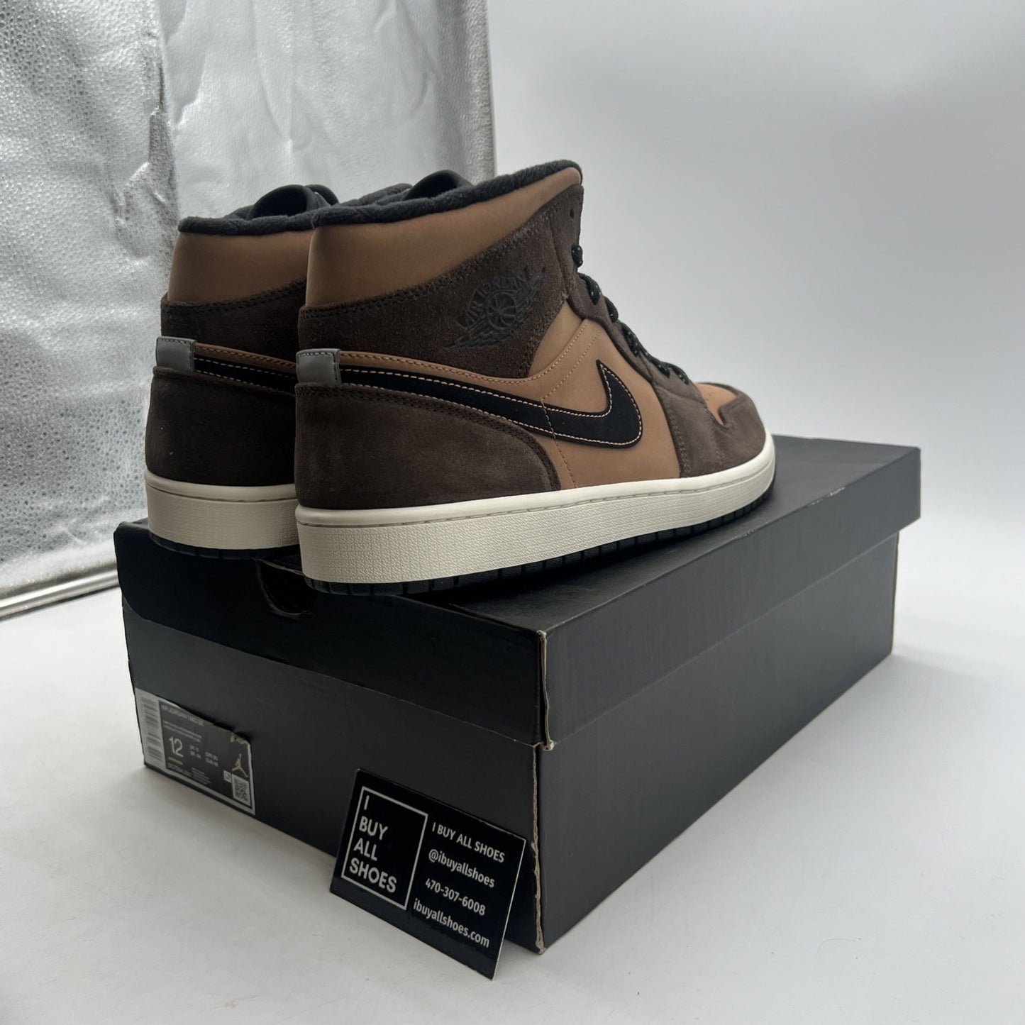 Size 12 - Air Jordan 1 Mid Dark Chocolate Crimson Bliss (DC7294-200)