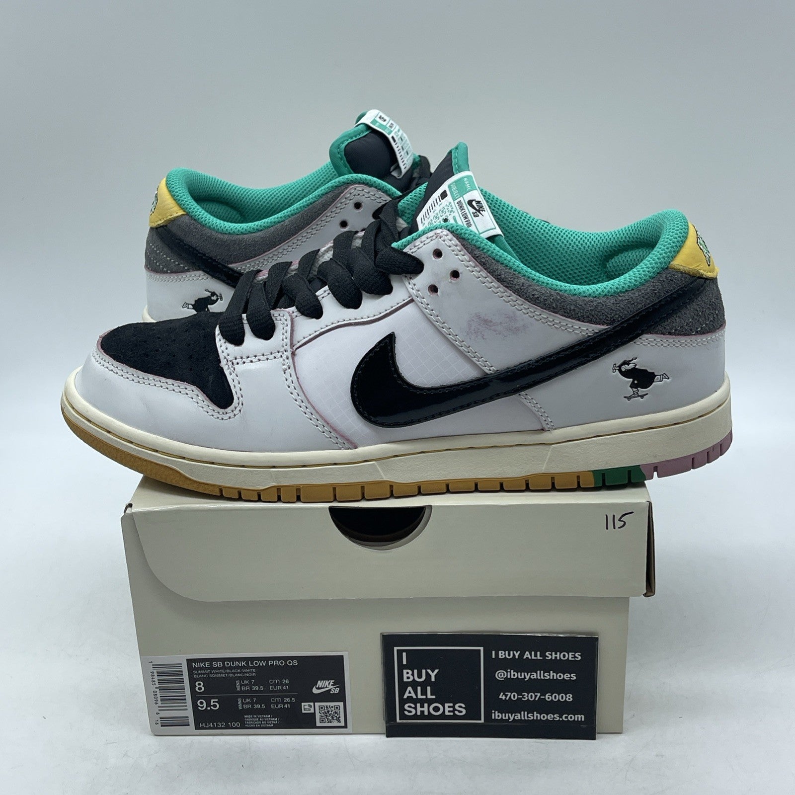 Size 8 - CSEF x Nike Dunk SB Low White Clear Emerald (HJ4132-100)