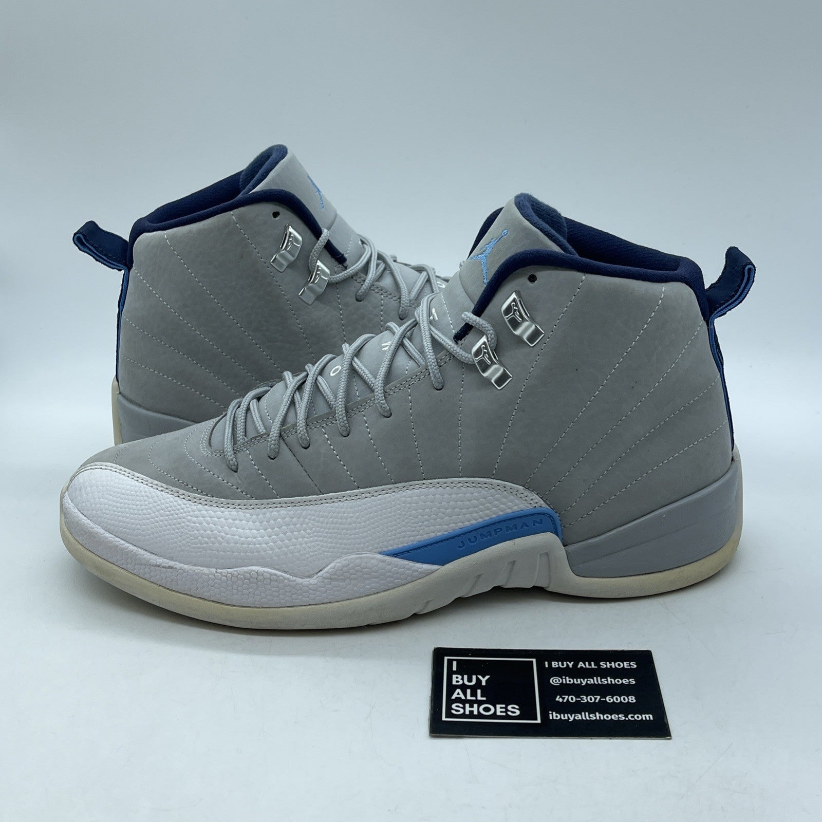Size 11 - Air Jordan 12 Retro Grey University Blue White Suede (130690-007)
