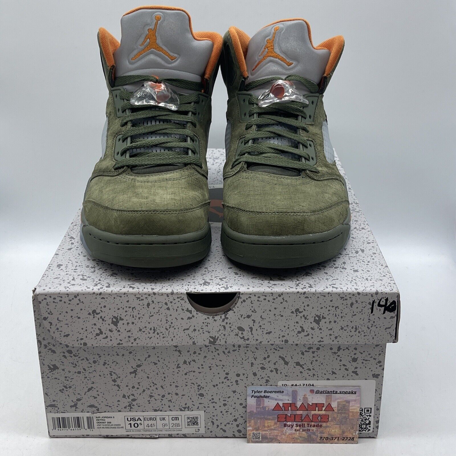 Size 10.5 - Air Jordan 5 Retro 2024 Olive Orange Suede Grey Leather (DD0587-308)