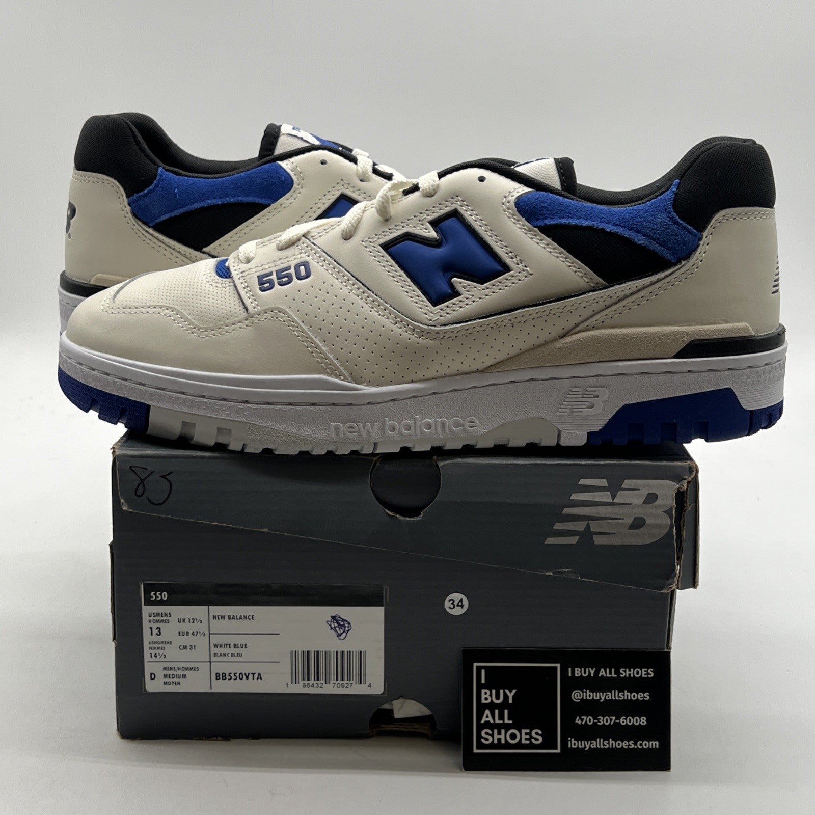 Size 13 - New Balance 550 Sea Salt Team Royal (BB550VTA)