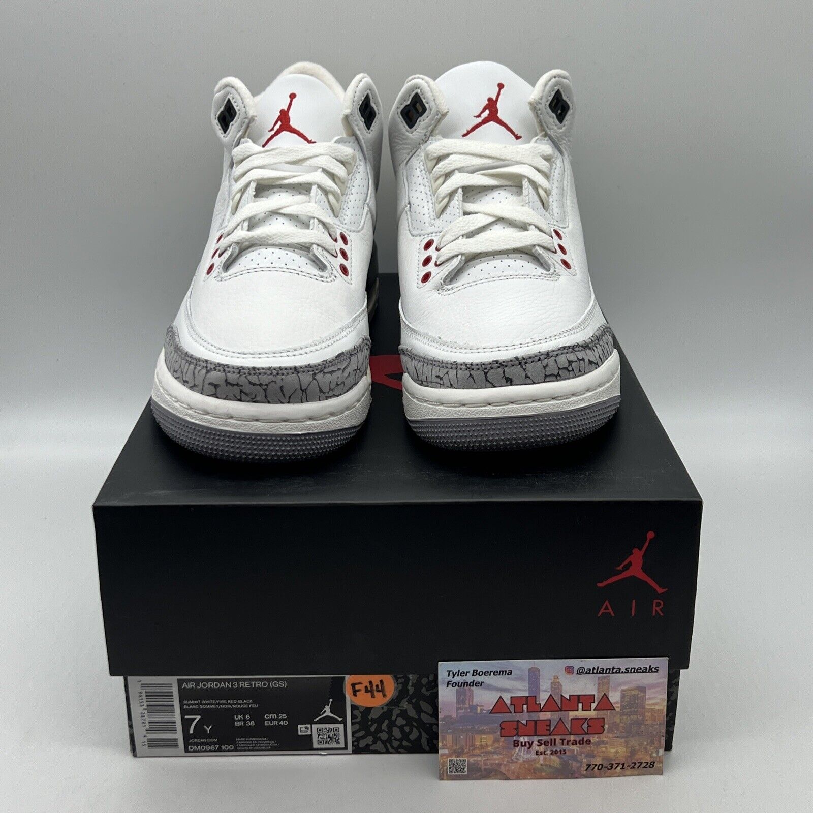 Size 7Y - Jordan 3 Retro Mid White Cement Reimagined Brand New Og All