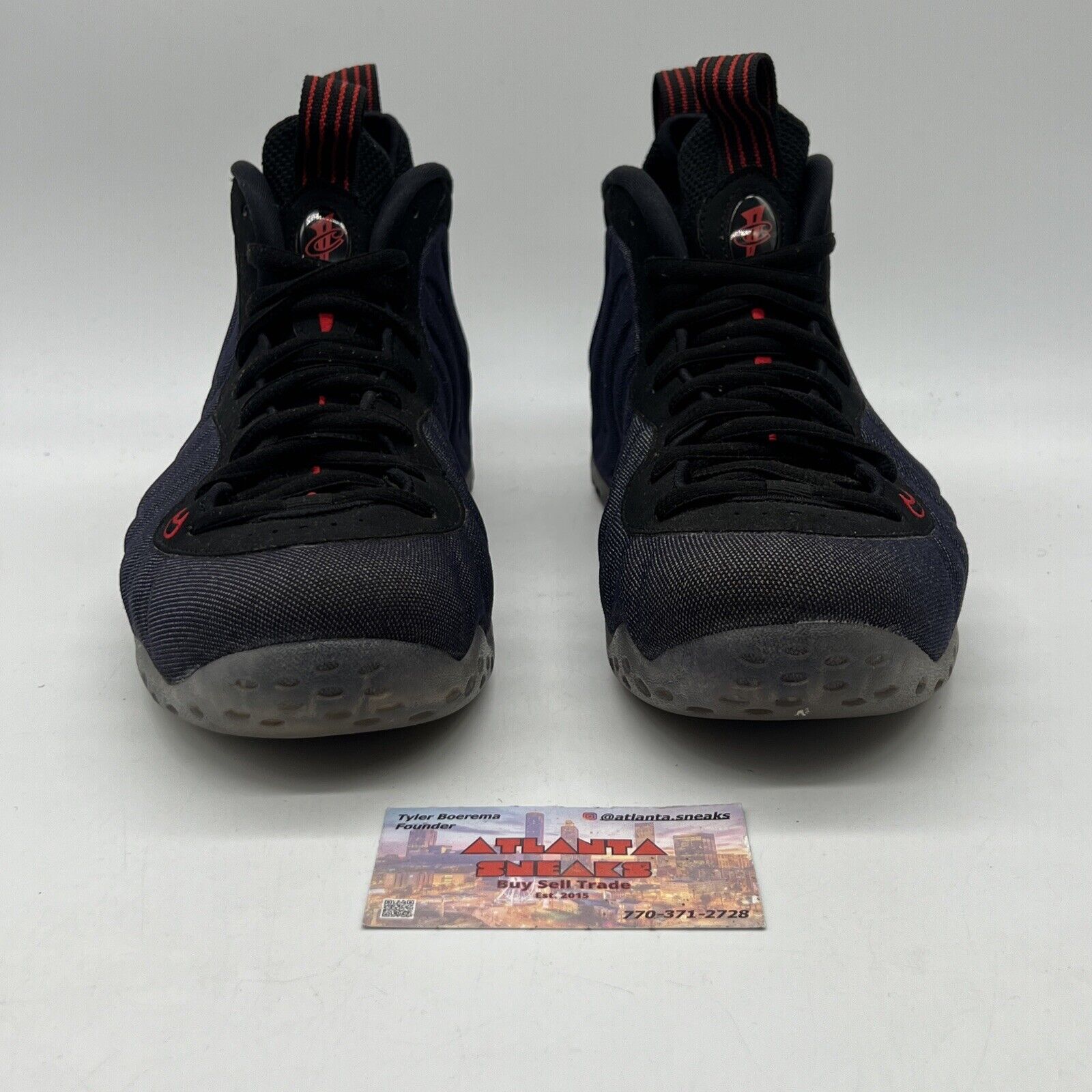 Size 8.5 - Nike Air Foamposite One Denim Red Black Icey