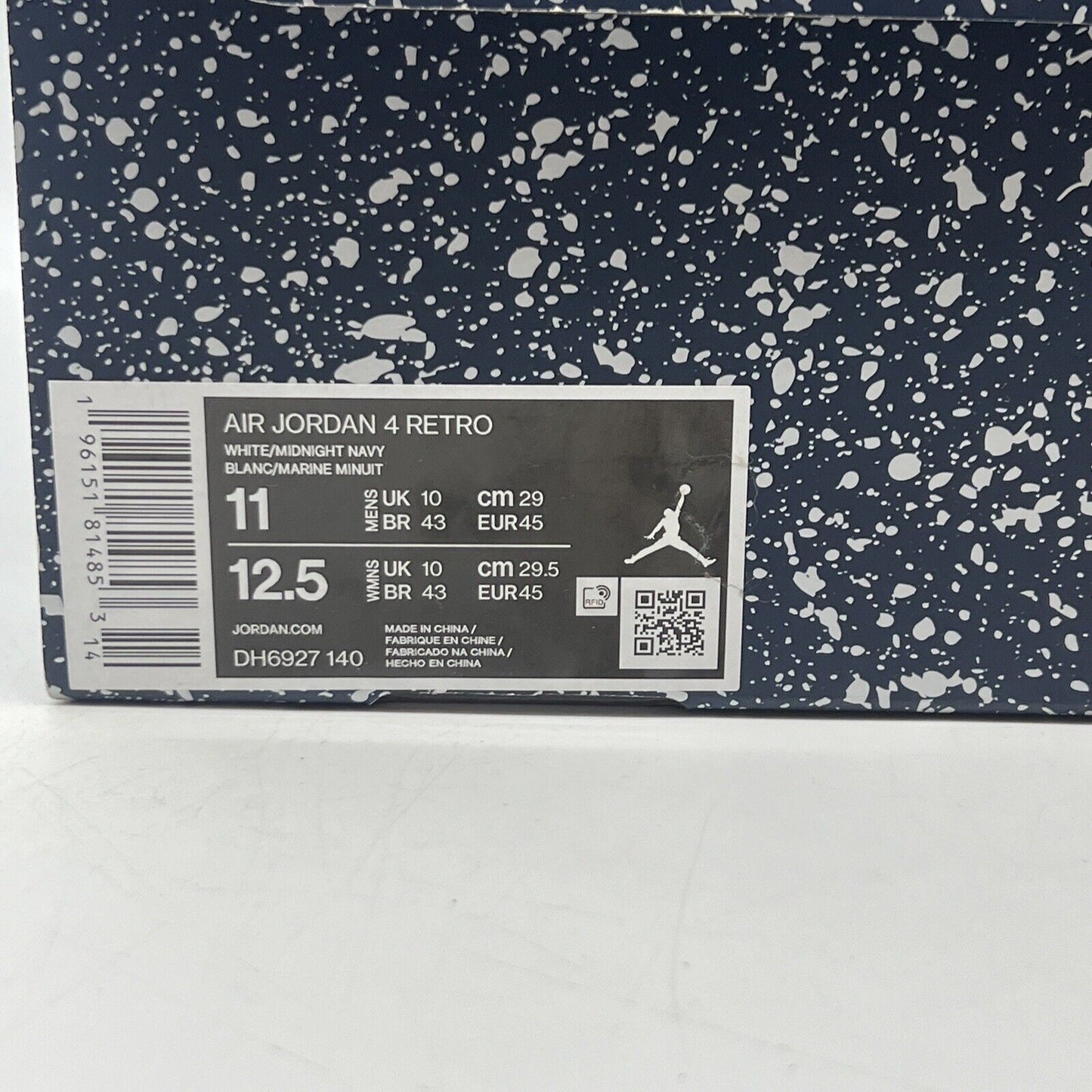 Size 11 - Jordan 4 Retro Mid Midnight Navy Brand New Og All White