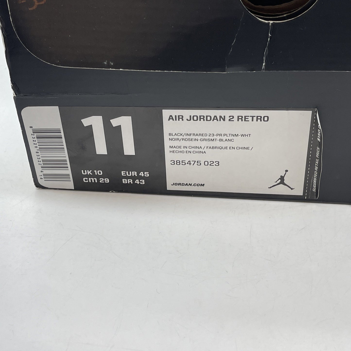 Size 11 - Air Jordan 2 Retro Infrared 23 Black Grey Leather (385475-023)