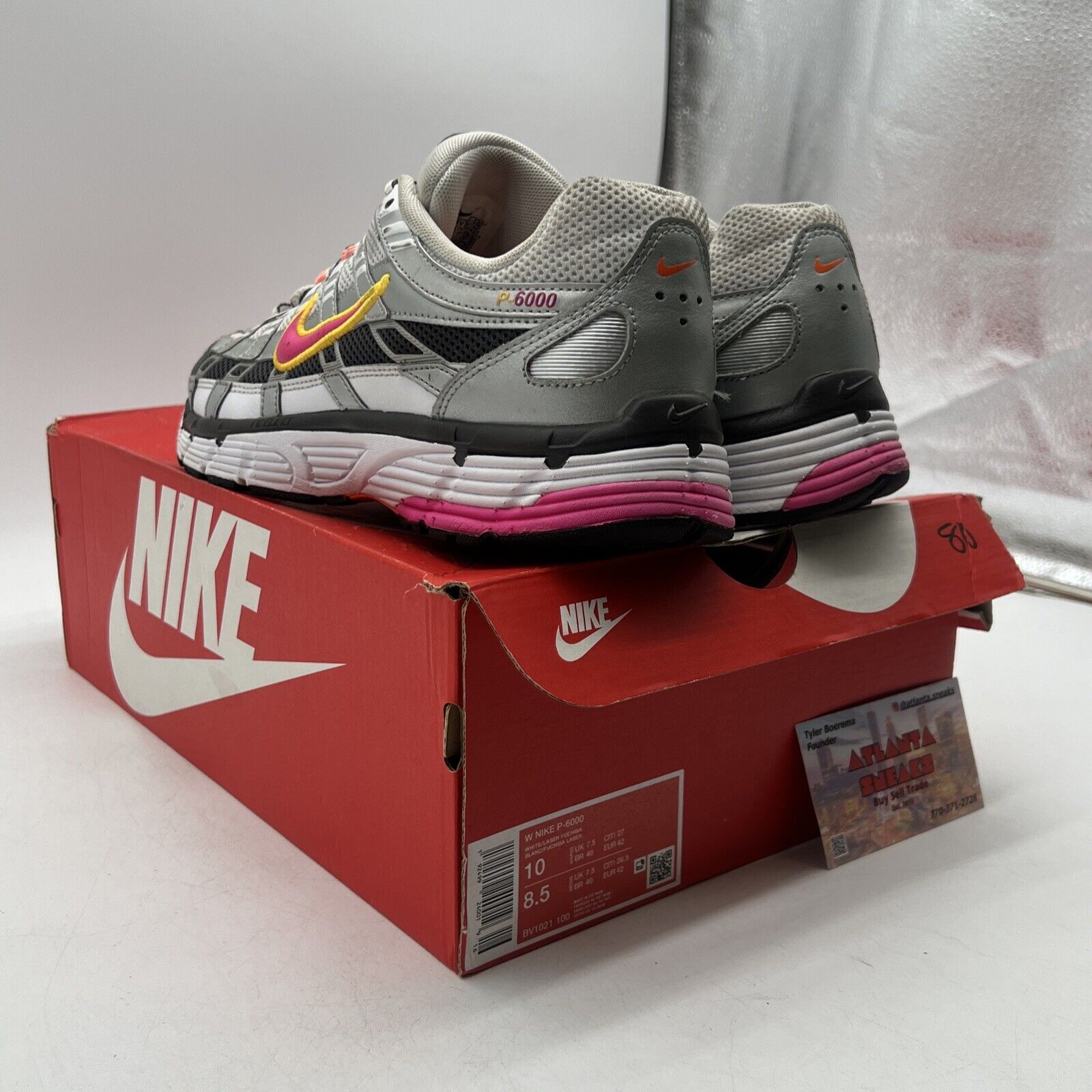 Size 10 - Nike P-6000 Laser Fuchsia W Grey (BV1021-100)