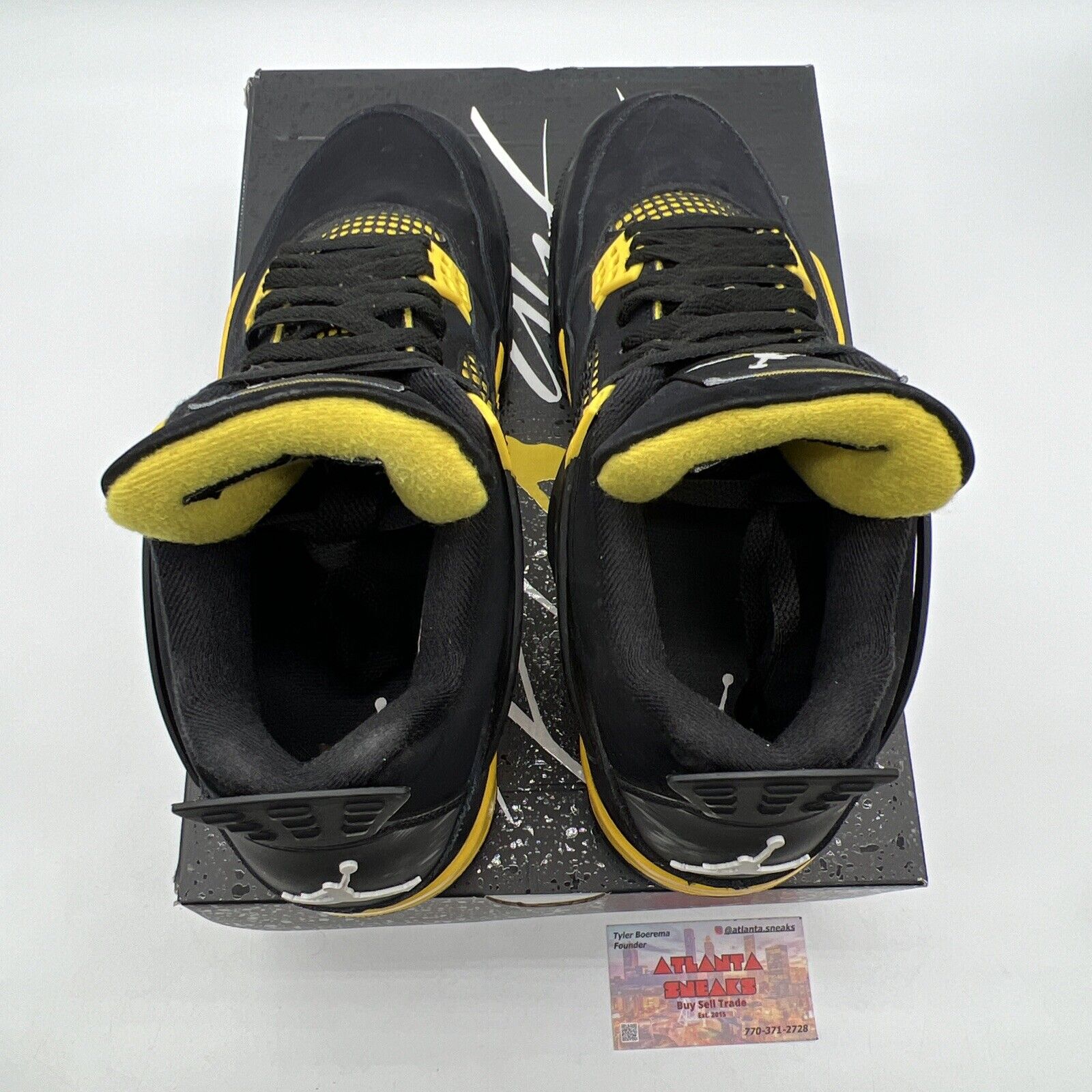 Size 11 - Jordan 4 Retro Mid Thunder Black Yellow Suede (DH6927-017)