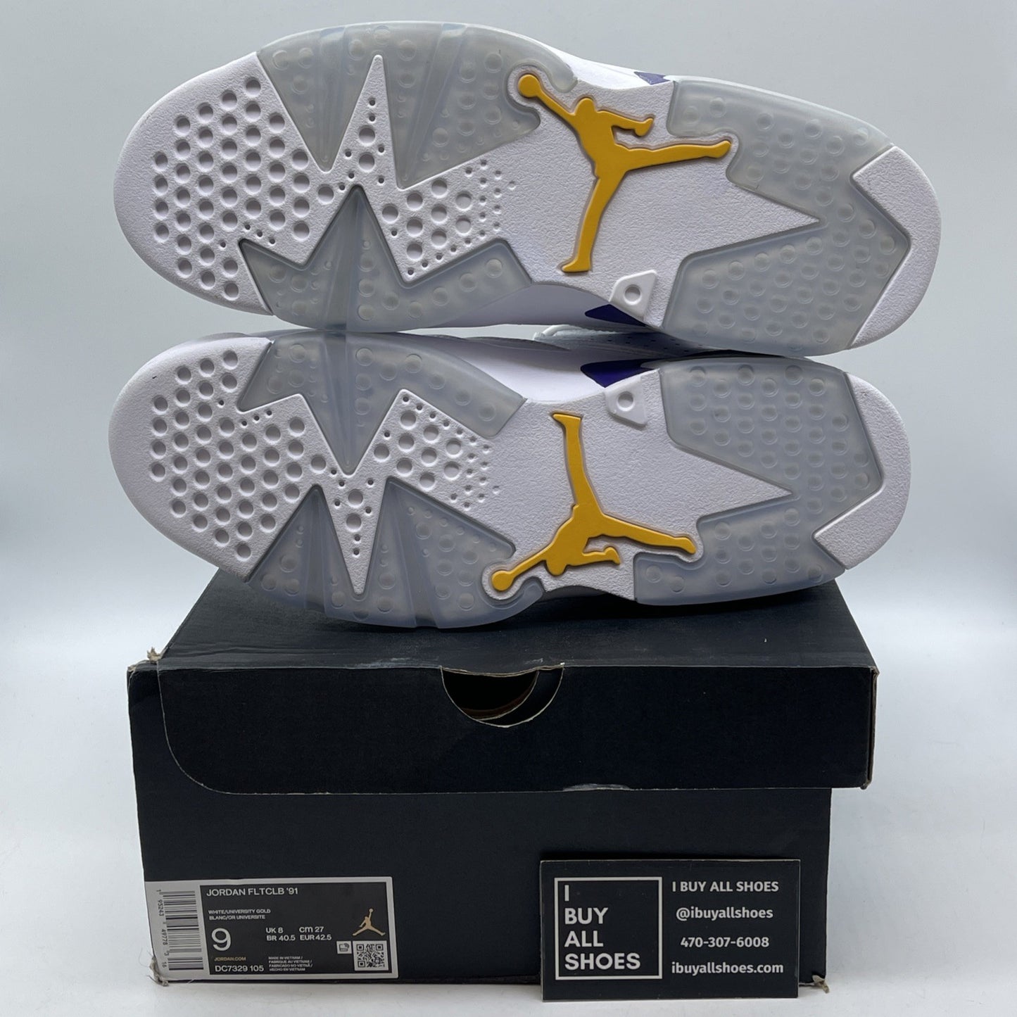 Size - 9 Air Jordan Flight Club '91 'Lakers' Shoes Sneakers (DC7329-105)