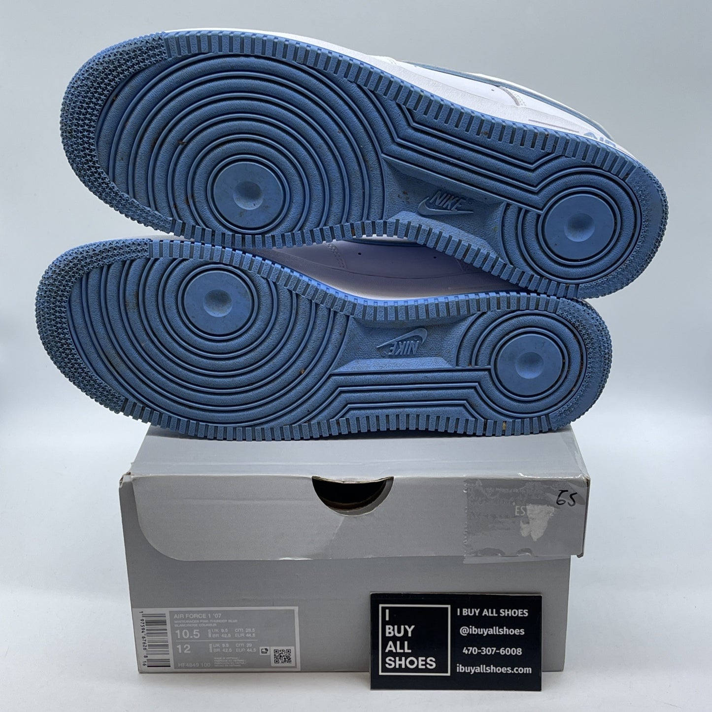 Size 10.5 - Nike Air Force 1 '07 White University Blue White (DV0788-101)