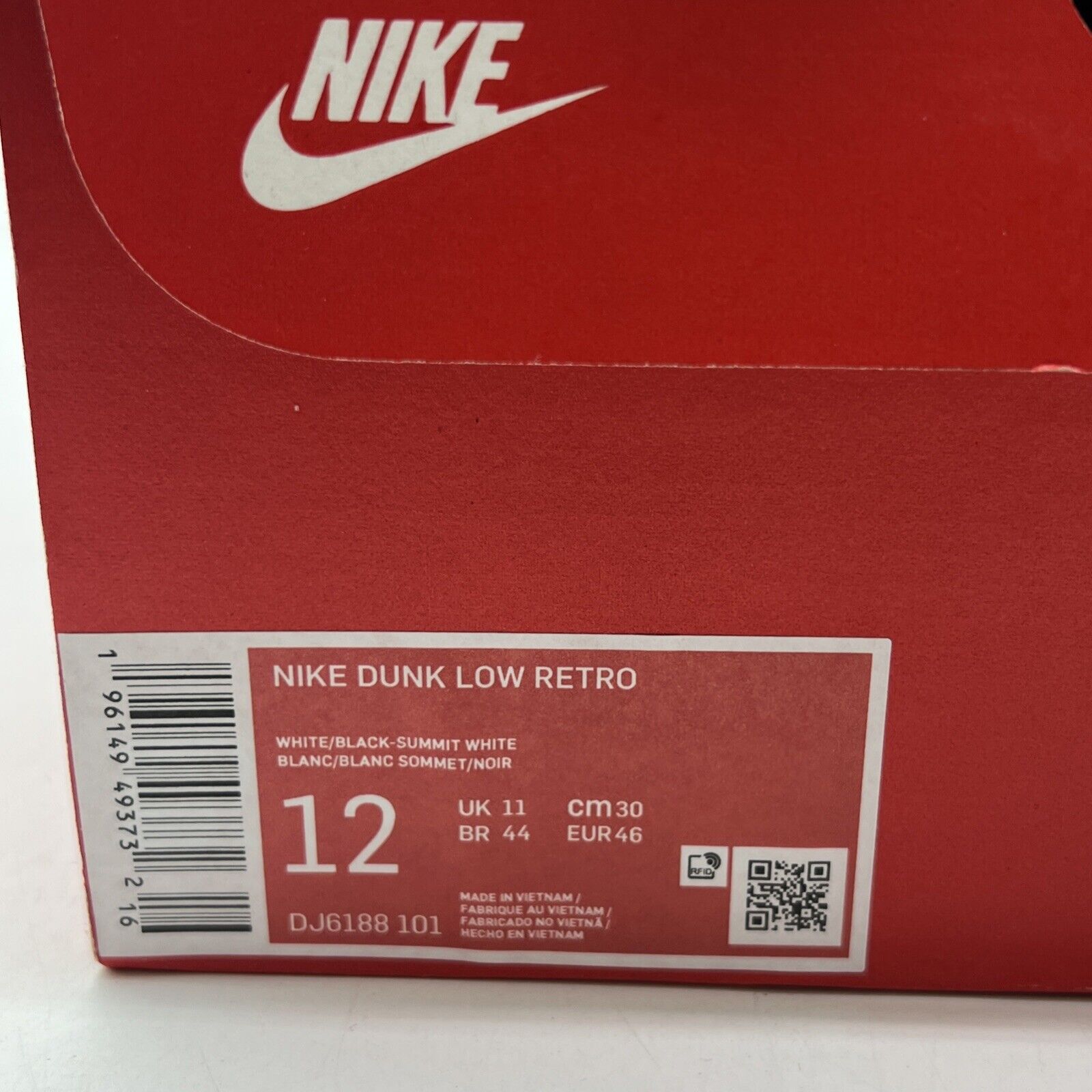 Size 12 - Nike Dunk Low Reverse Panda (DJ6188-101)