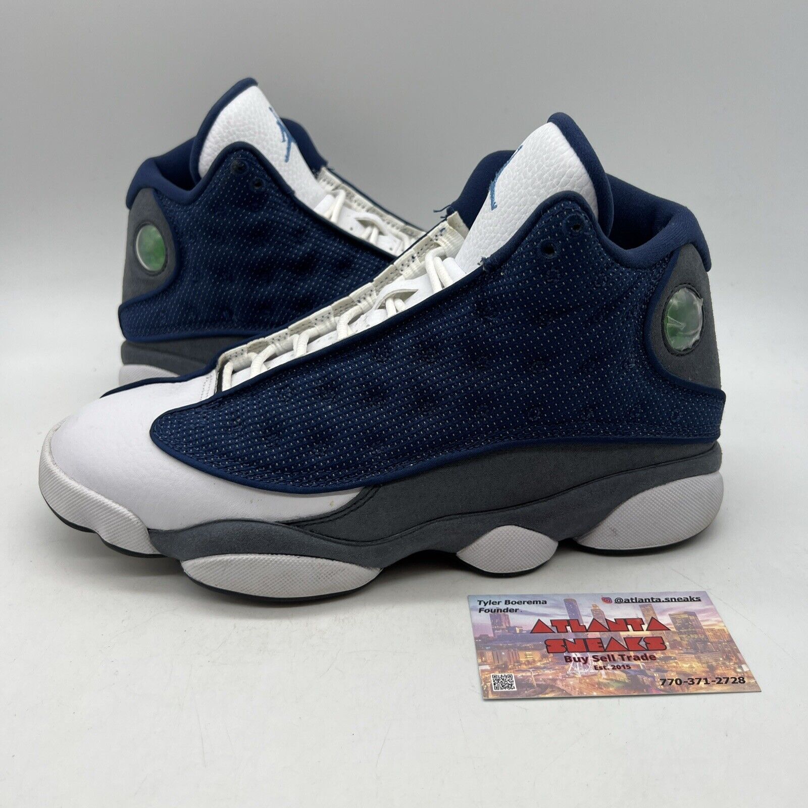 Size 8 - Jordan 13 Retro Mid Flint White Leather Blue Grey (414571-404)