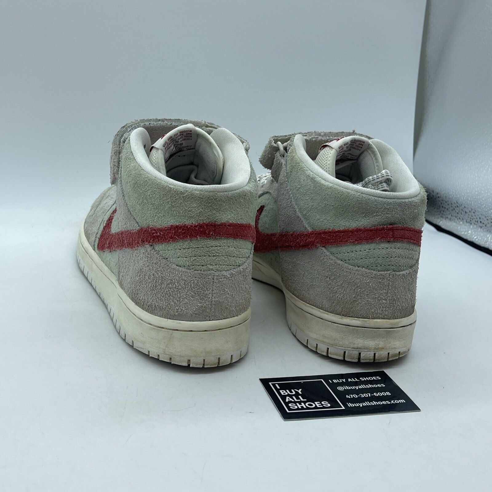 Size 12 - Nike SB Dunk Mid White Widow Red Grey Suede (AQ2207-163)