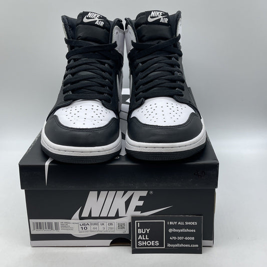 Size 10 - Air Jordan 1 Retro OG High Black White 2.0 Leather (DZ5485-010)