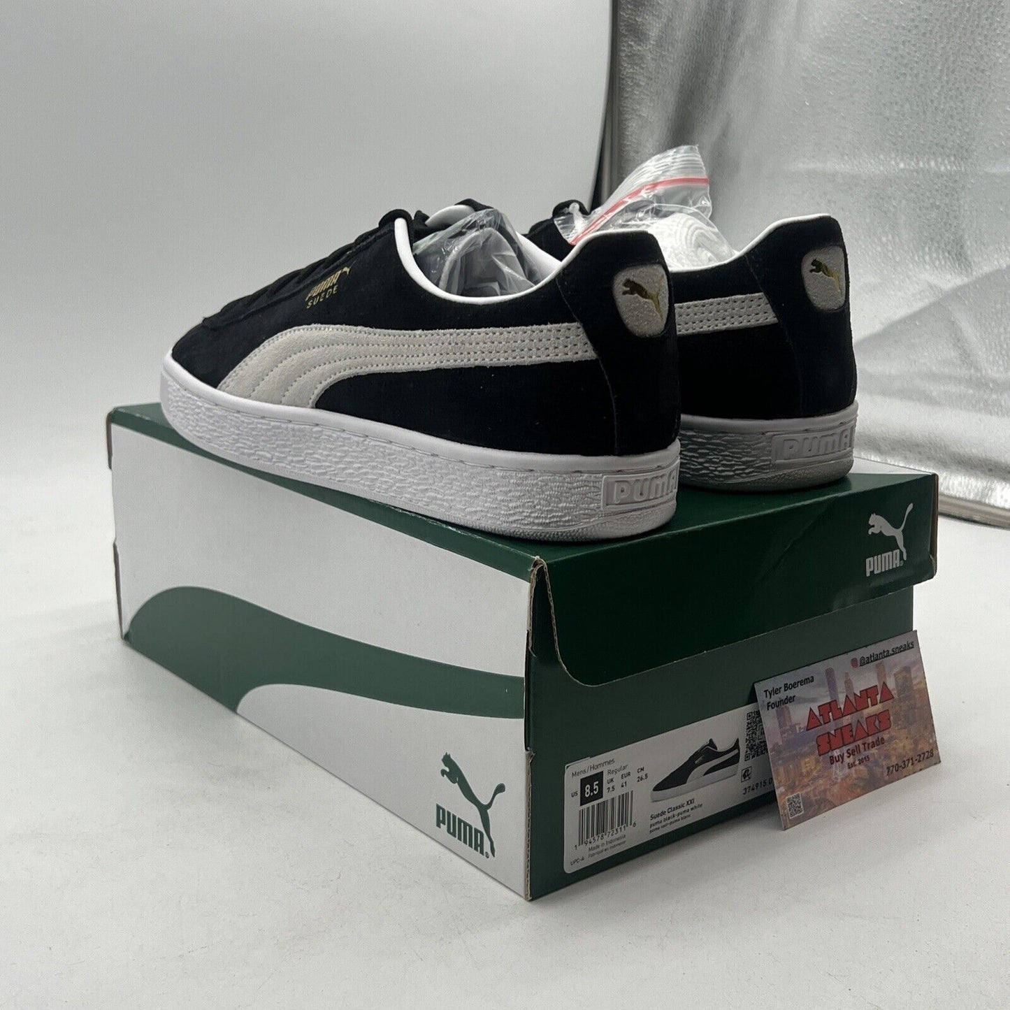 Size 8.5 - PUMA Suede Classic 21 Black White (374915-01)