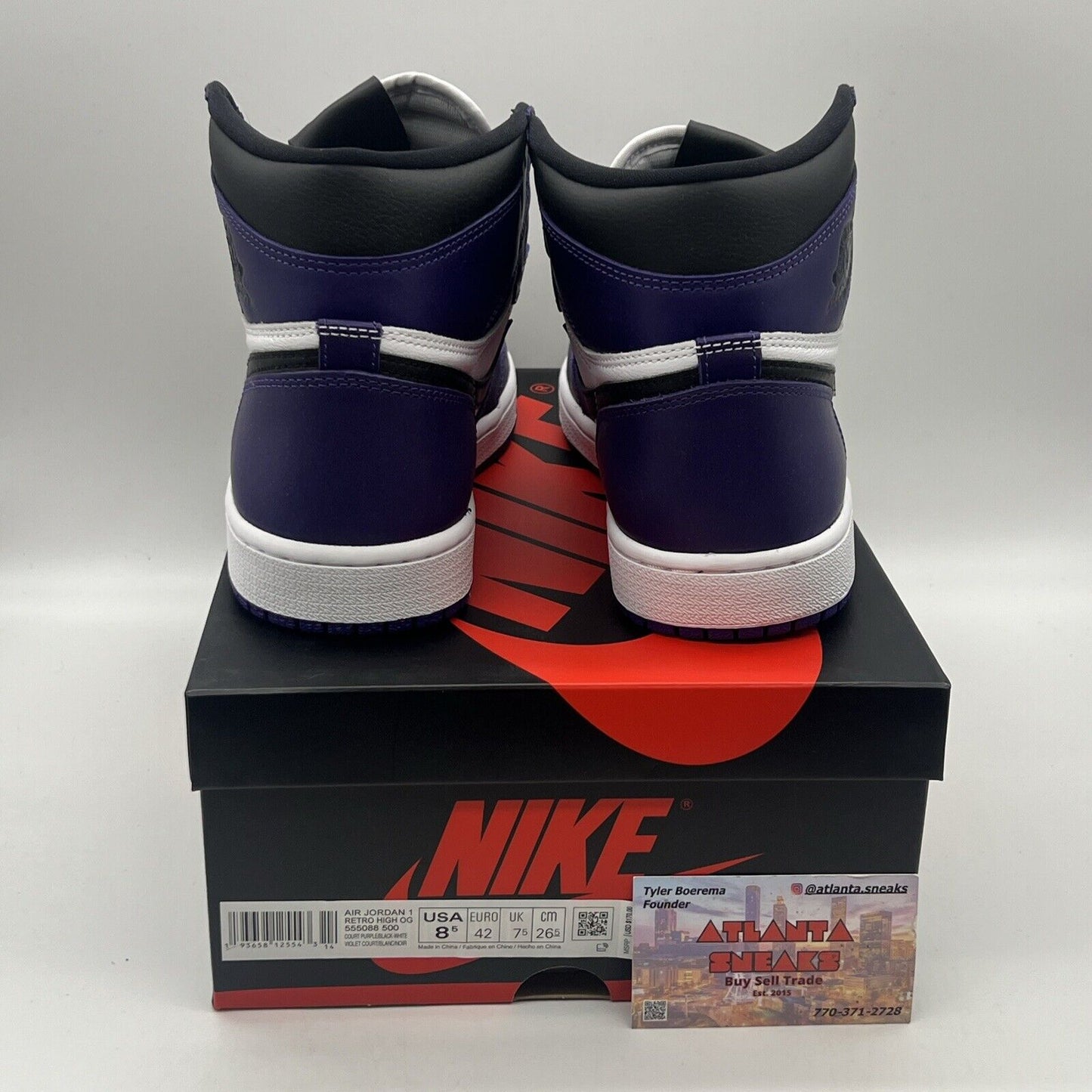 Size 8.5 - Jordan 1 Retro OG High Court Purple 2.0 Brand New Og All Leather DS
