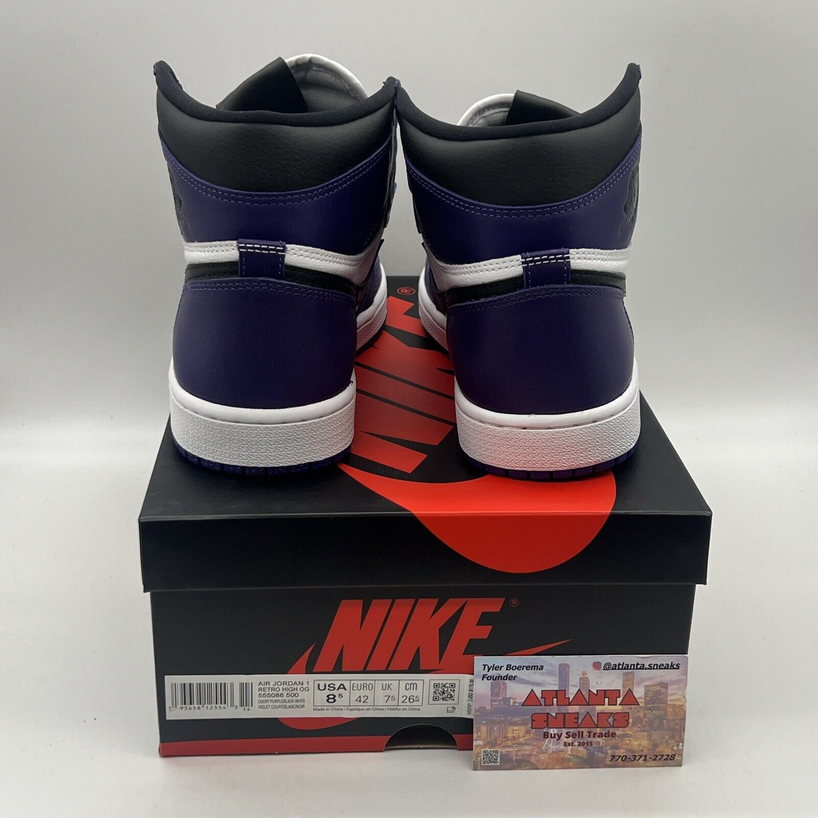 Size 8.5 - Jordan 1 Retro OG High Court Purple 2.0 Brand New Og All Leather DS