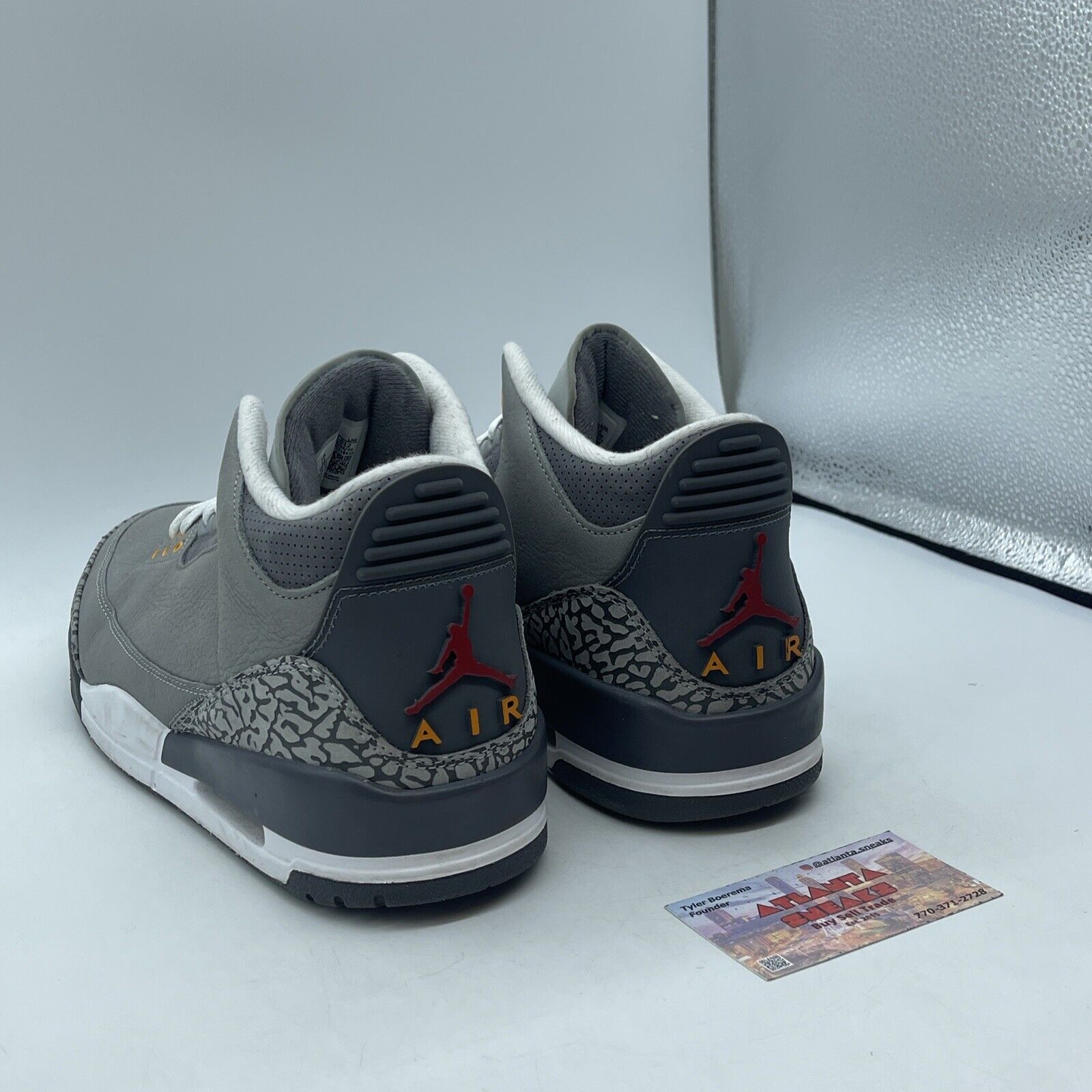 Size 12 - Jordan 3 Retro Mid Cool Grey Suede Red Orange White (CT8532-012)