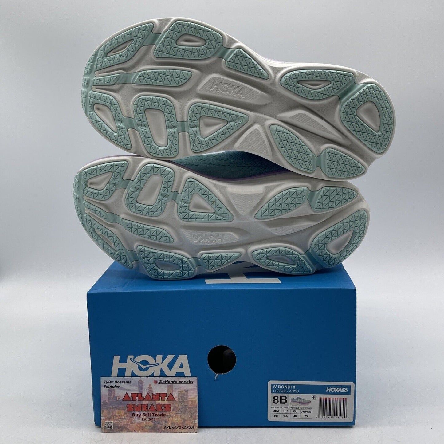 Size 8W - Hoka One One Bondi 8 Airy Blue Sunlit Ocean Blue (1127952-ABSO)