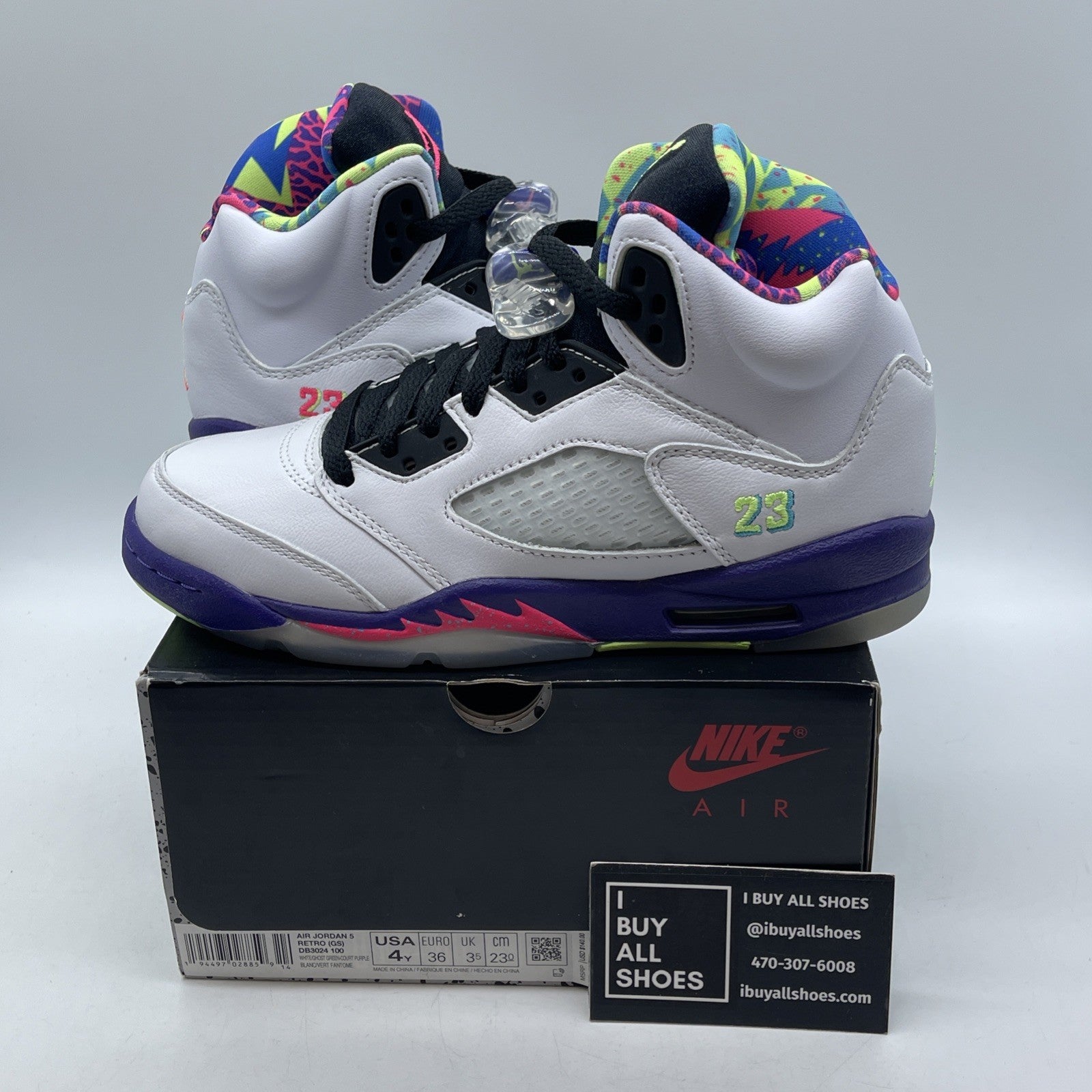 Size 4Y(GS) - Jordan 5 Retro Mid Alternate Bel-Air White Leather (DB3024-100)