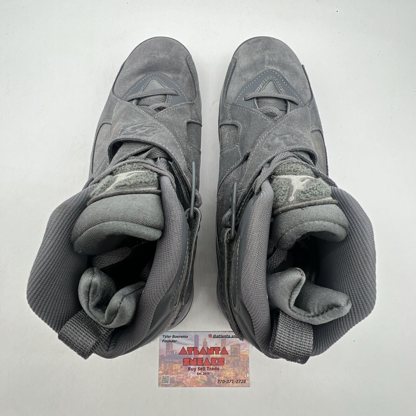 Size 9.5 - Air Jordan 8 Retro Cool Grey Suede (305381-014)
