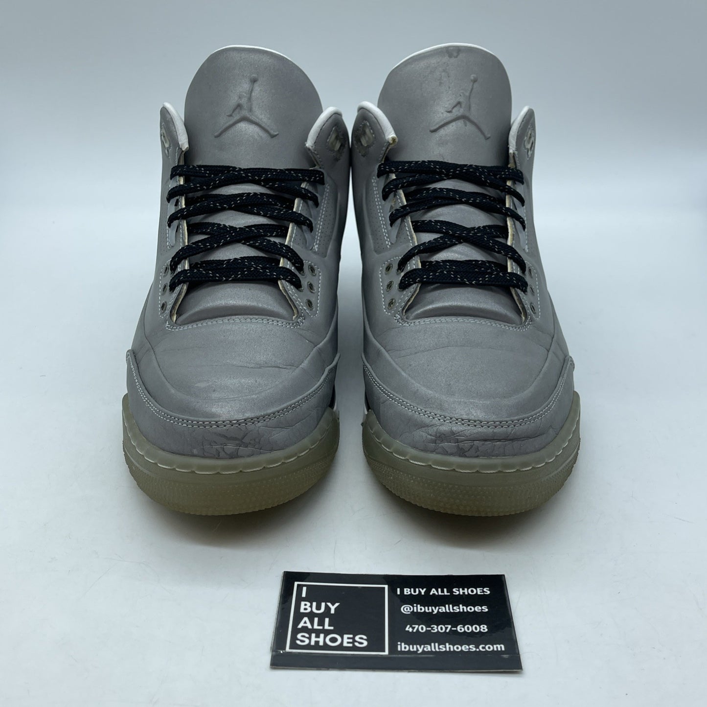 Size 9.5 - Air Jordan 3 5Lab3 Reflective Silver Black Leather (631603-003)