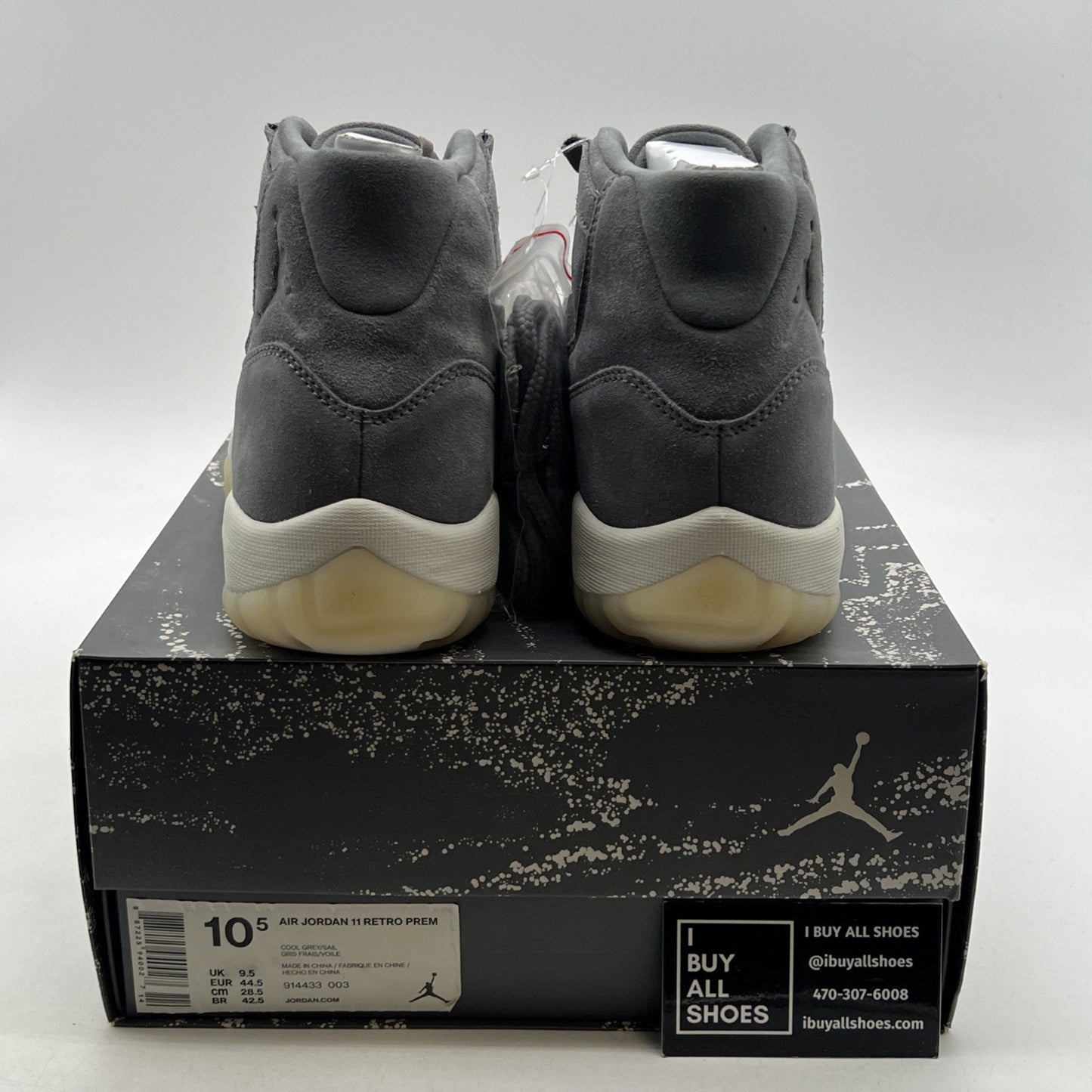 Size 10.5 - Air Jordan 11 Retro Premium Grey Suede (914433-003)