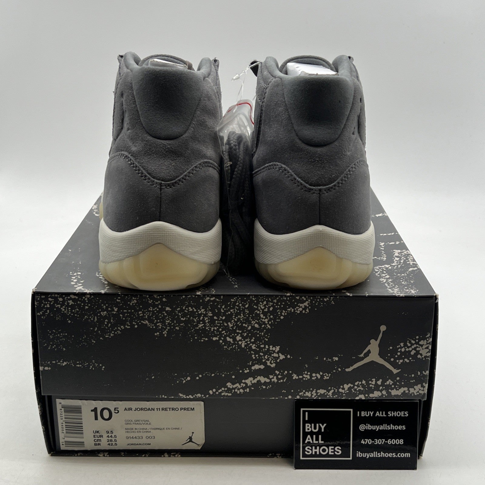 Size 10.5 - Air Jordan 11 Retro Premium Grey Suede (914433-003)