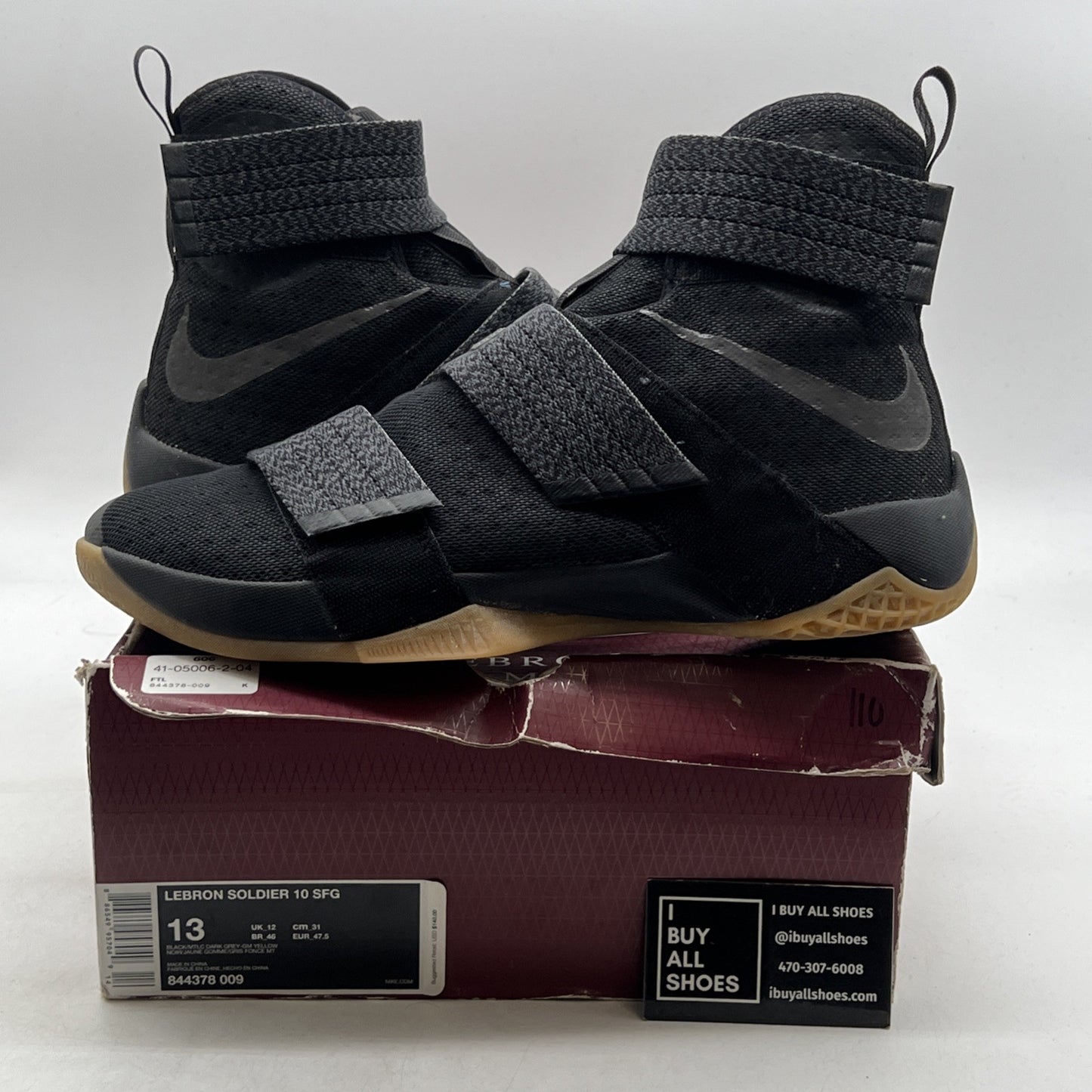 Size 13 - Nike LeBron Soldier 10 SFG Black Gum (844378-009)