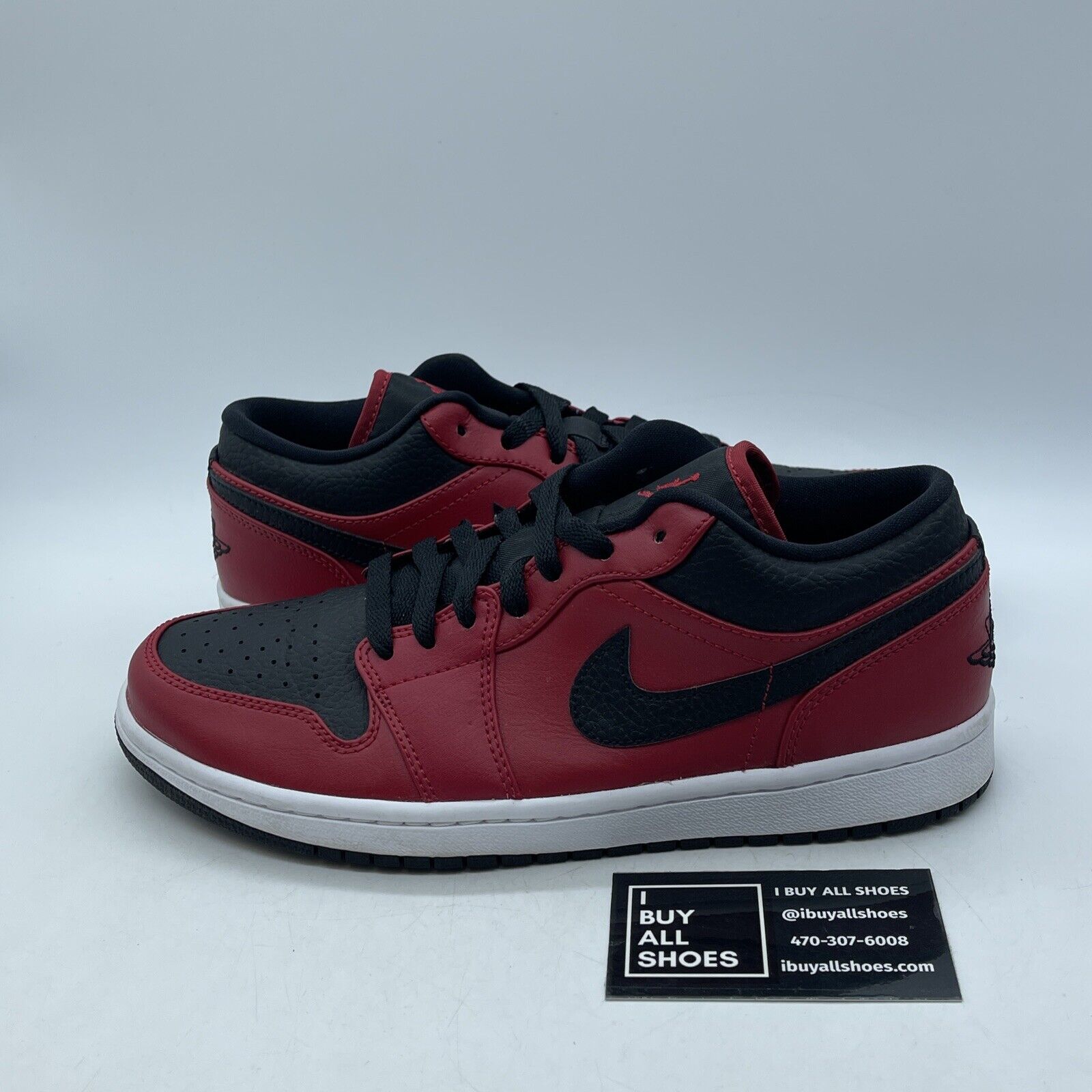 Size 8 - Air Jordan 1 Low Reverse Bred Red Black White Leather (553558-605)