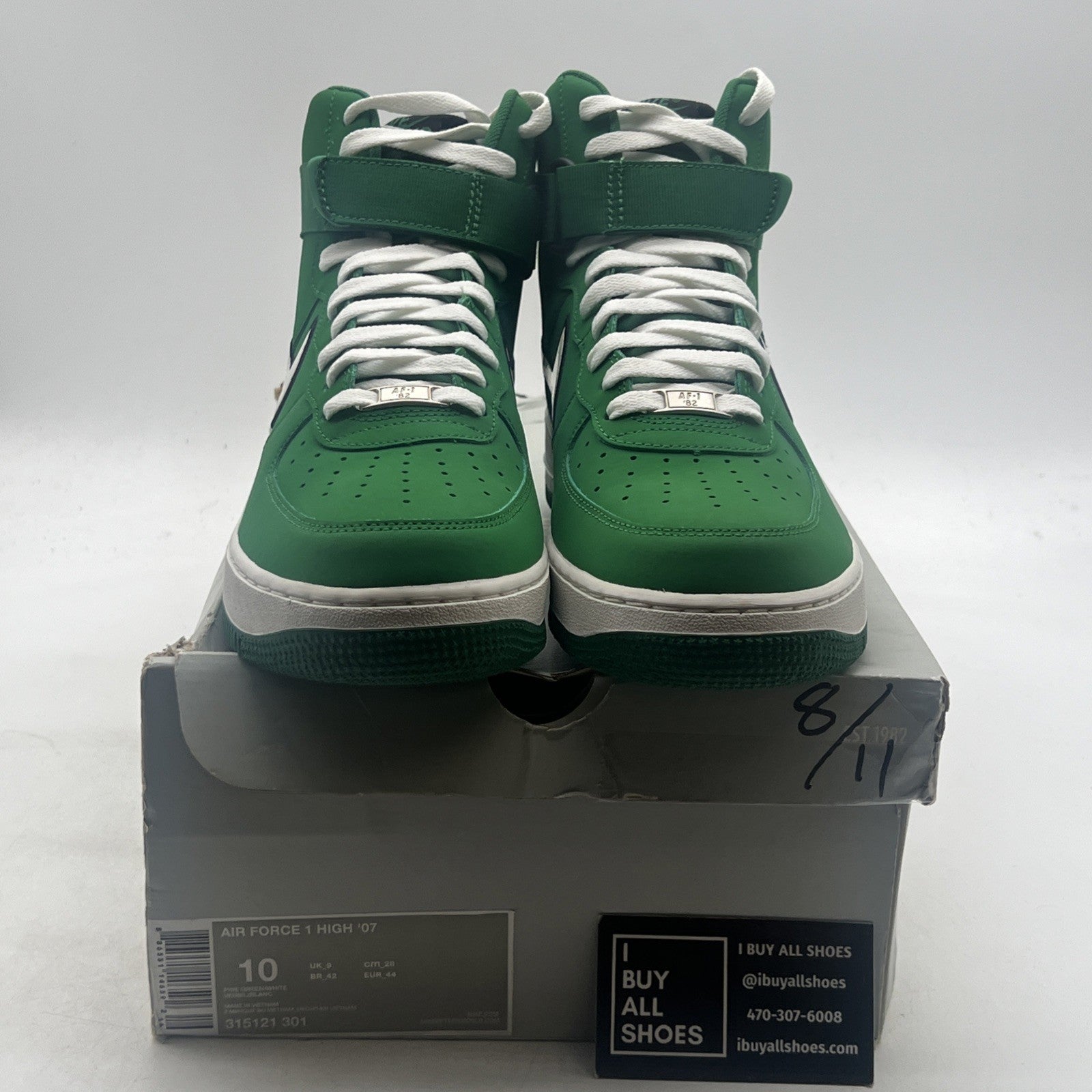Size 10 - Nike Air Force 1 '07 High Pine Green (315121-301)