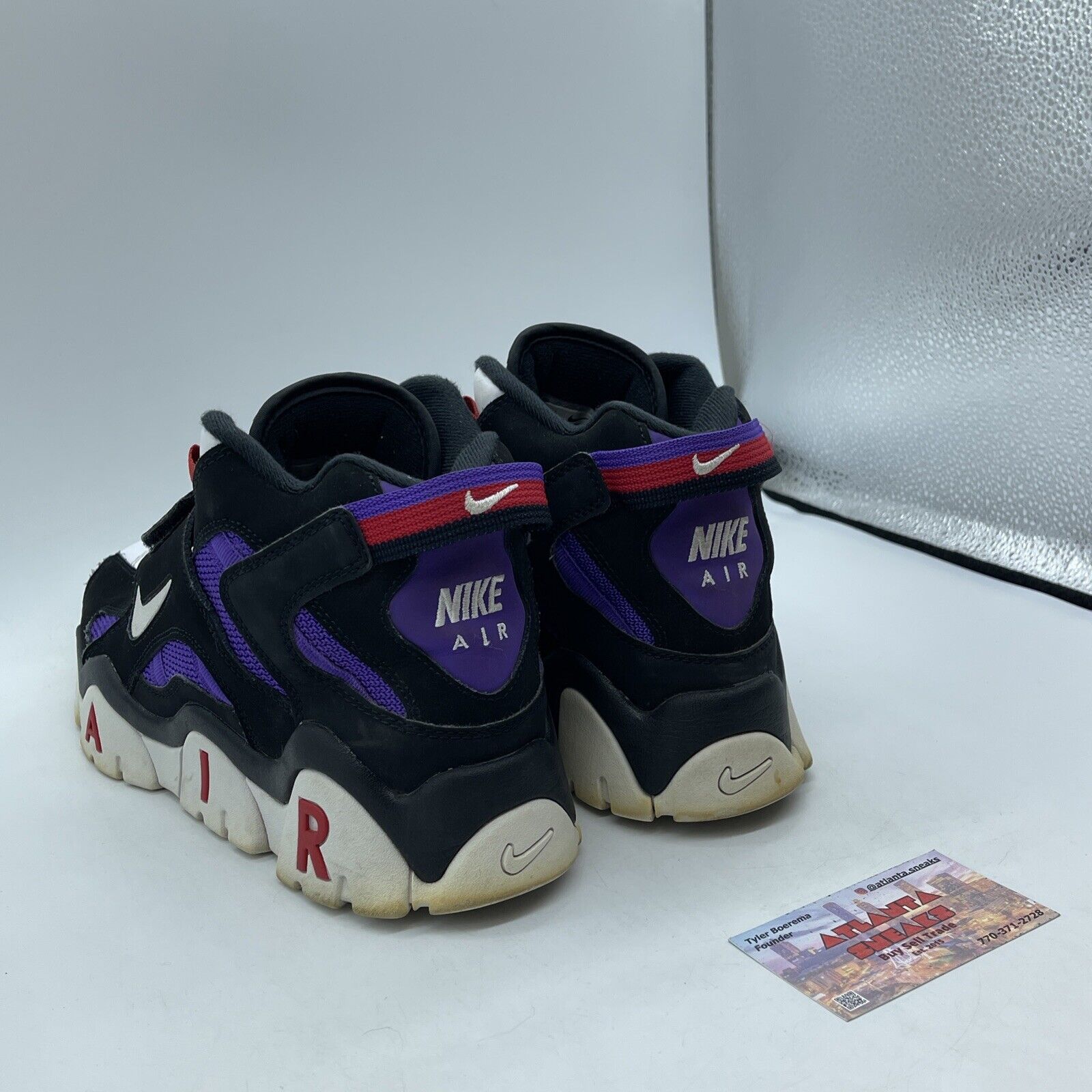 Size 10 - Nike Air Barrage Mid Raptors Purple Black Suede Leather (CD9329-001)